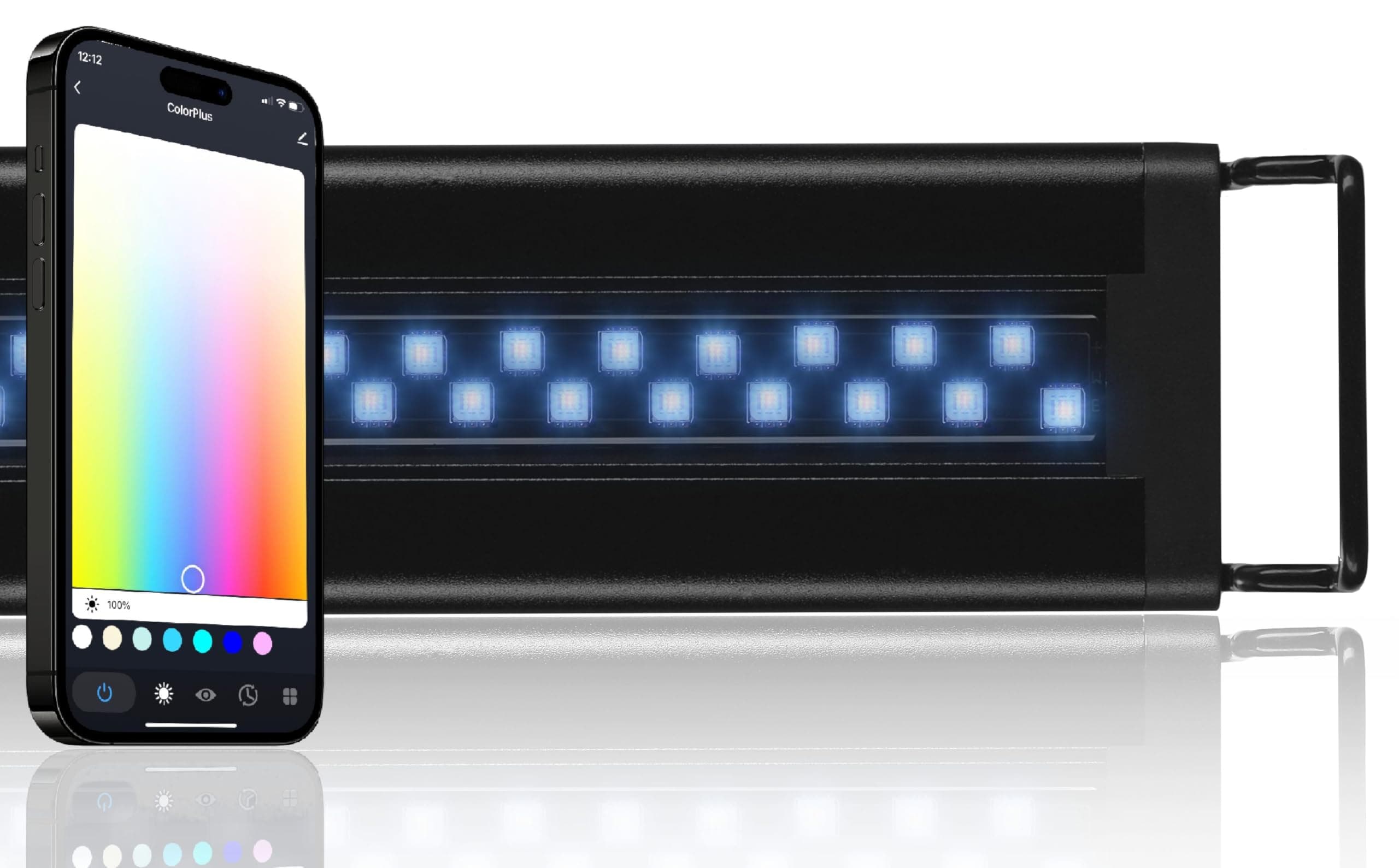 CURRENT USA ColorPlus Smart Freshwater Aquarium & Terrarium LED Light with App and Voice Control | Alexa & Google Home Compatible | Extra Vivid Colors for Fish Tank| Aluminum (for Tanks 48" to 60")