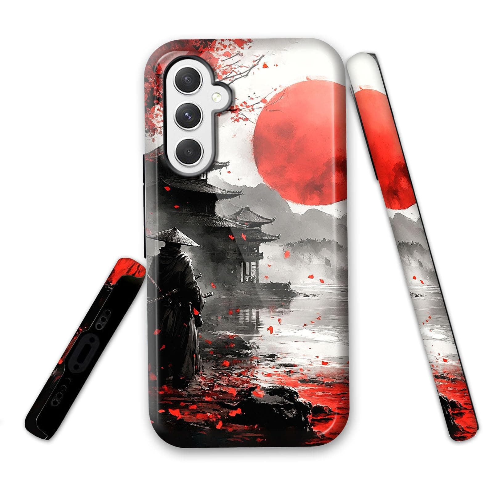 for Samsung Galaxy A54 5G Phone Case Stylish 2-Layer Shockproof Hard Shell Scratch Resistant Protective Cover for Men Women Girl,Samurai Sunset for Samsung A54 Case