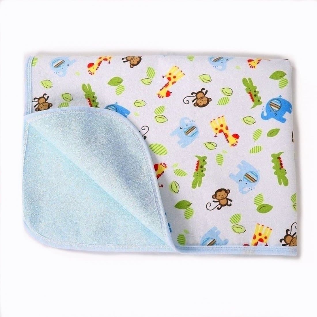 Portable Changing Pad Waterproof Diaper Change Mat Large Size Multi-Function Home & Travel Mat Any Places Bed Play Stroller Crib Car Mattress Pad Cover (Monkey & Elephant XL (27.56 x 47.2 Inch)