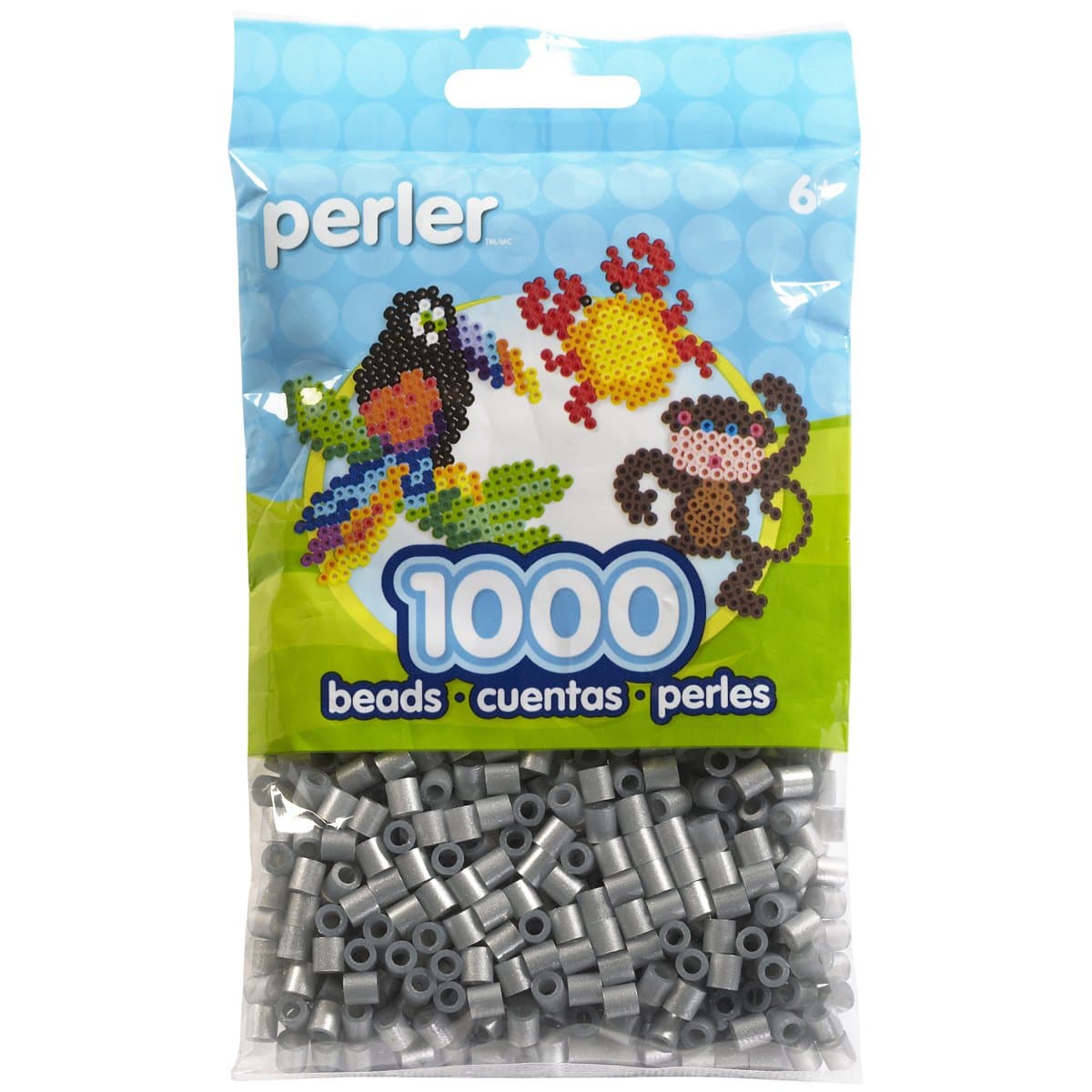 Perler Beads Bag, Pearl Silver, 1000 Count