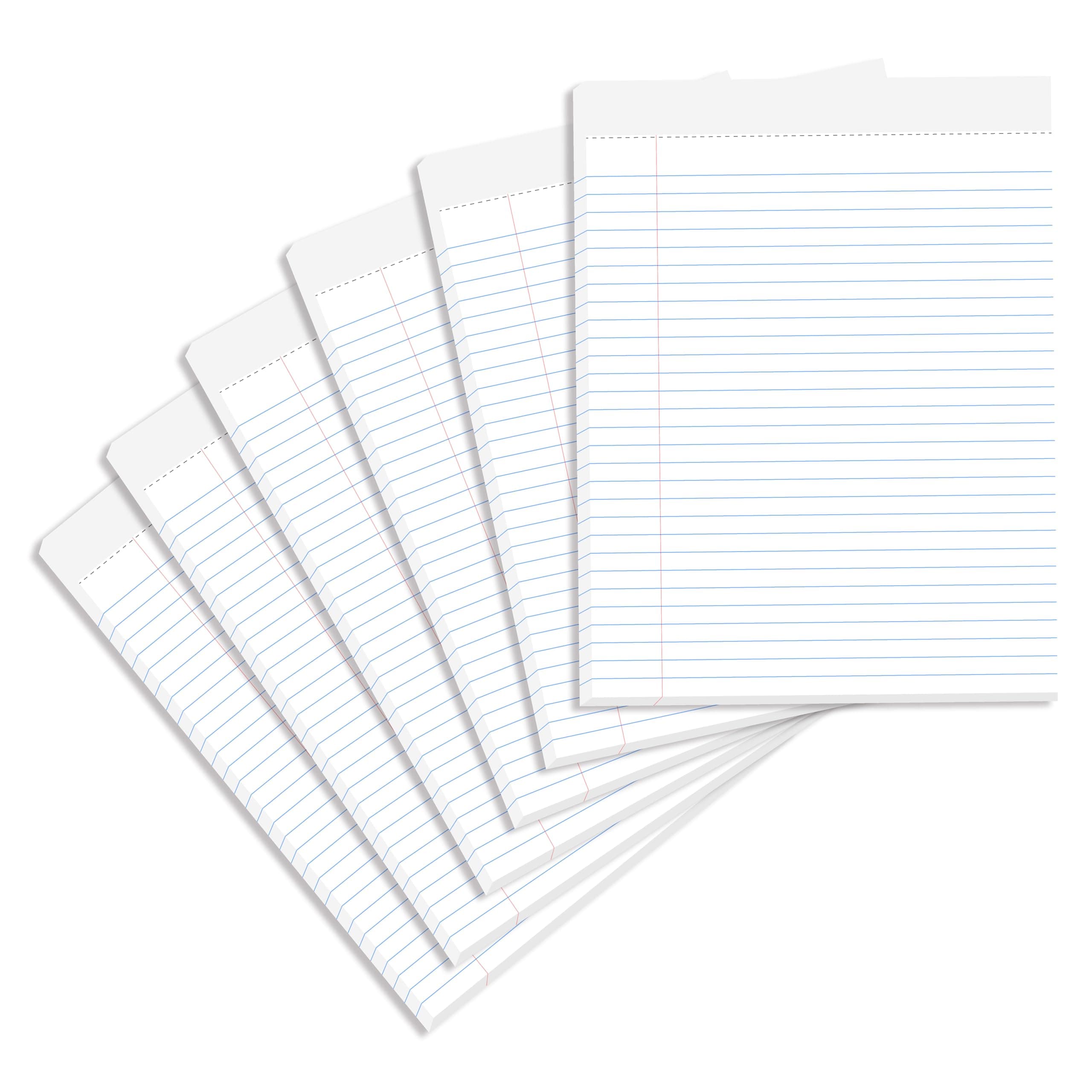 MODERN CREATORS Note Pads 5.5x8.5 Small Legal Pads Wide Ruled Lined Writing Note Pads, 8.5 inch x 5.5 inch, White (6 Pack of 30 Sheet)