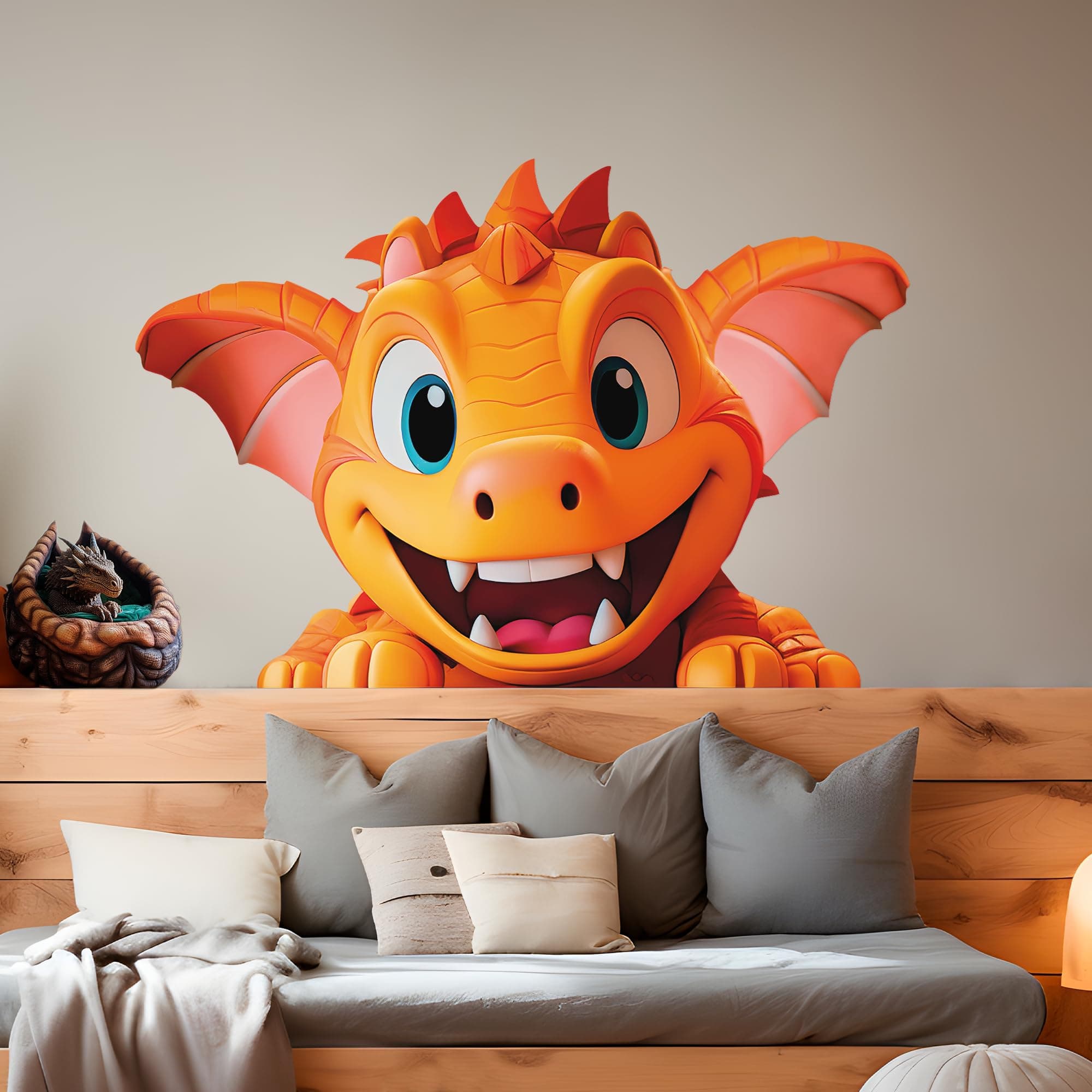Baby Dragon Wall Decal I Peel and Stick I Dragon Stickers for Kids I Dragon Decor I Wall Mural I Baby Girl & Boy I Multiple Sizes Options (30" W x 21" H)
