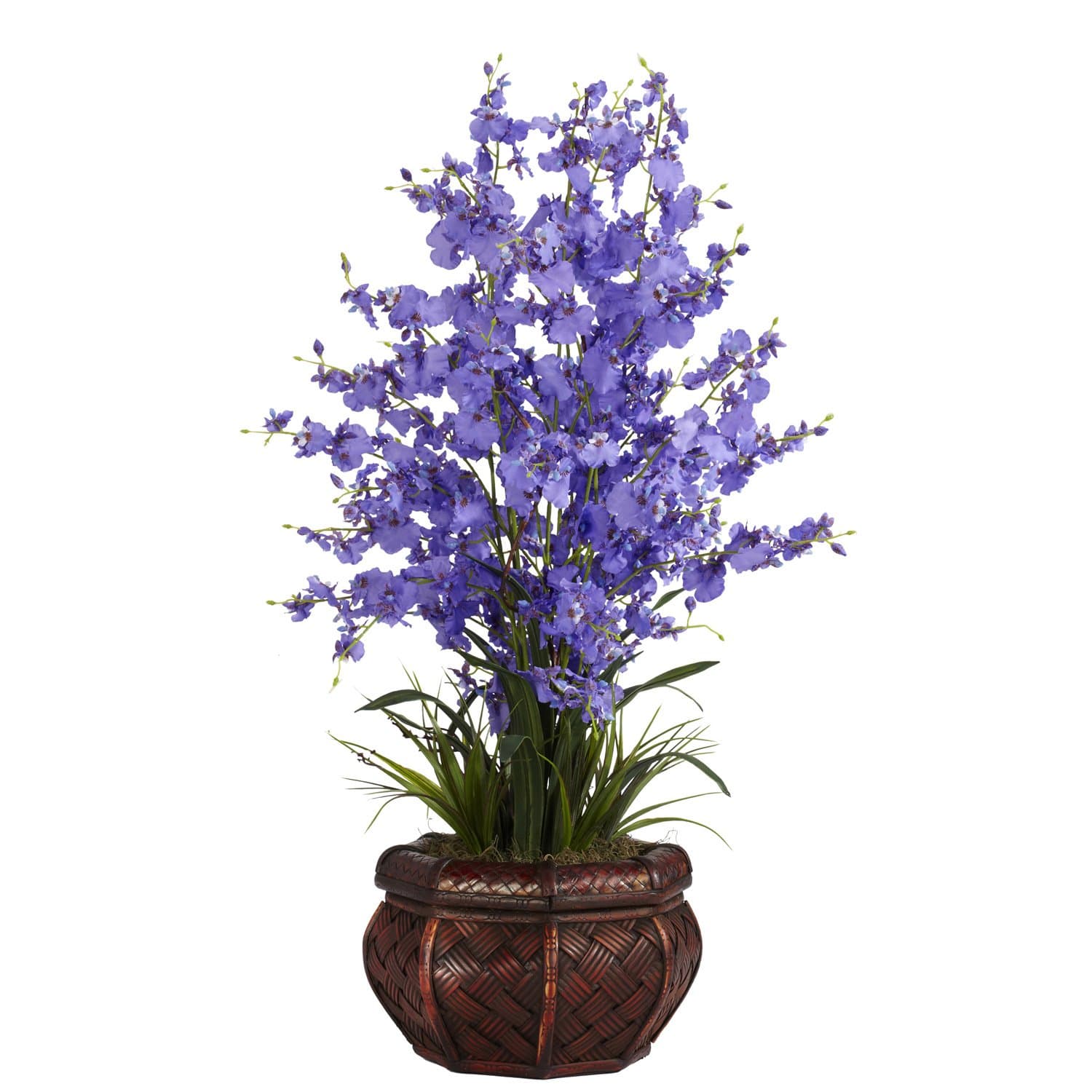 Nearly Natural 1207-PP Dancing Lady Silk Flower Arrangement, Purple 35 in x 12 in x 12 in