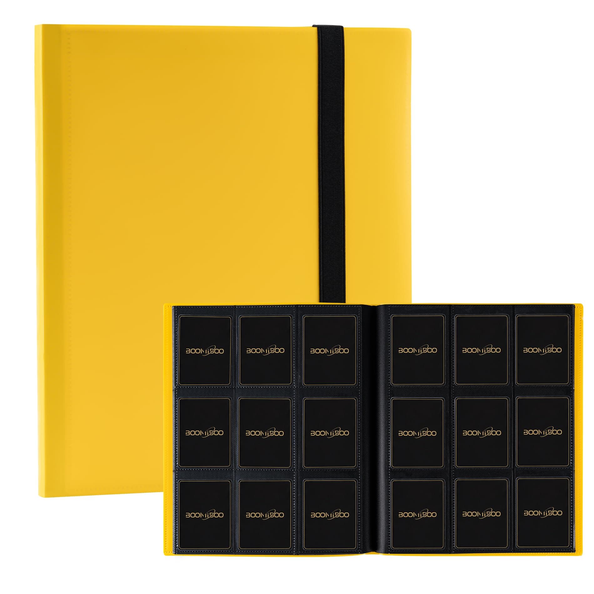 Card Binder 9 Pocket Storage 360 Card Binder,Trading Card Binder(Yellow)