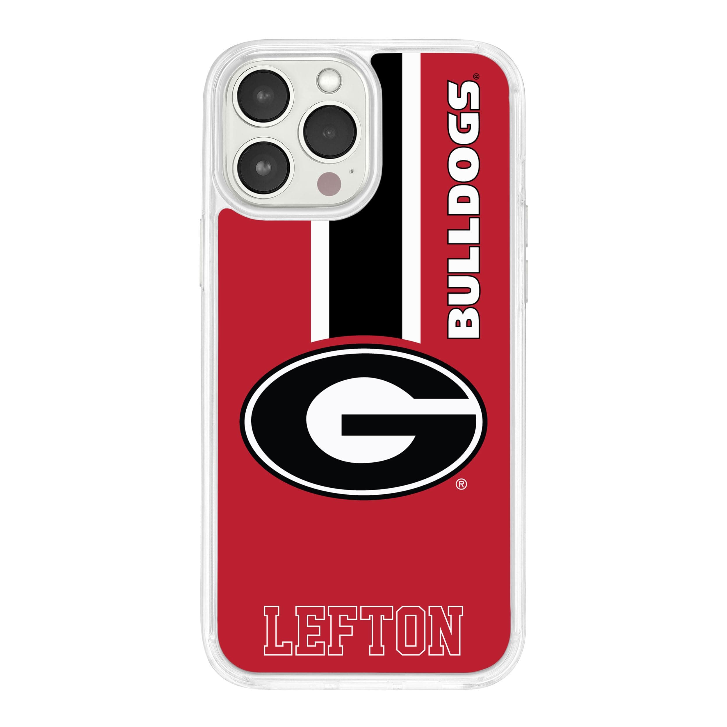Affinity Bands Georgia Bulldogs HD Custom Name Phone Case Compatible with MagSafe Apple iPhone 15 (Stripe)