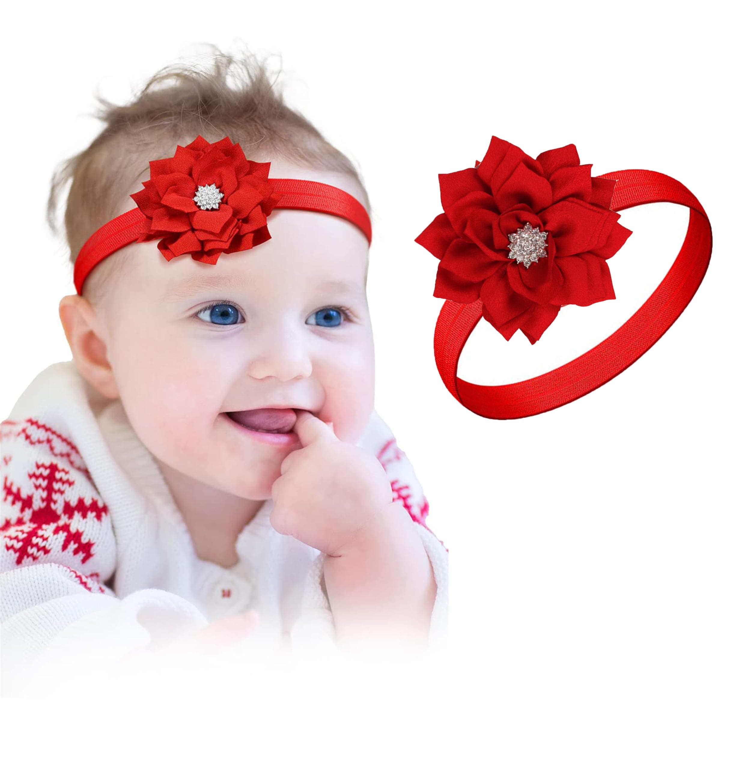 NEW Girl Baby Headbands,red rose headband for baby girl. (LDZ23-A)