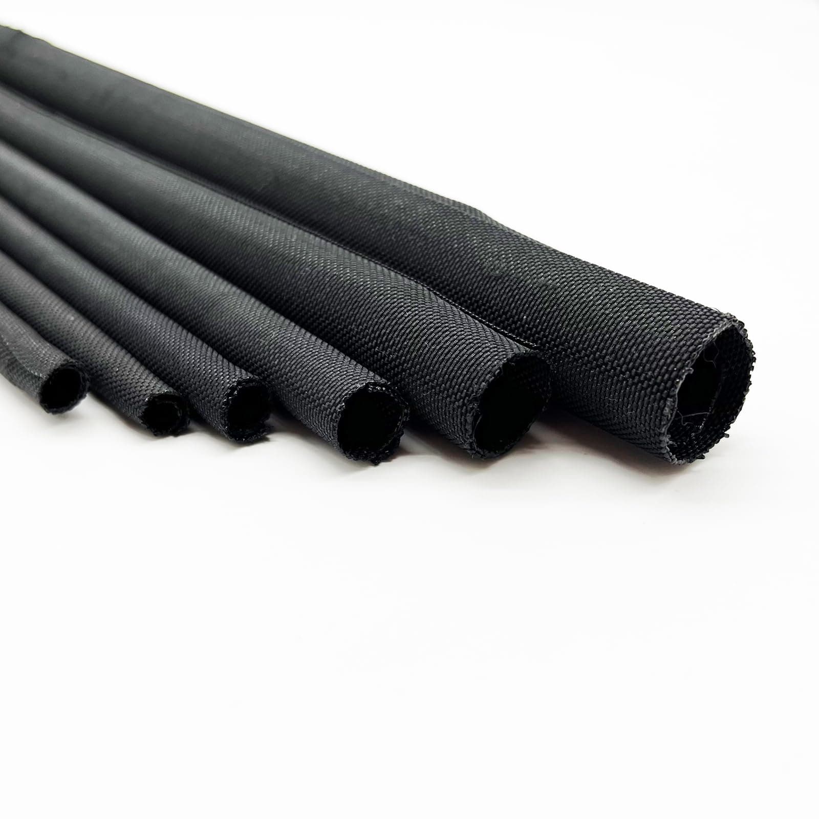 Kokey-xy Braided Split Wire Loom Black Wire Cover Protective Harness Tubing Cable Management Self Wrap Cord Sleeve Mesh Woven 5/16""-35ft