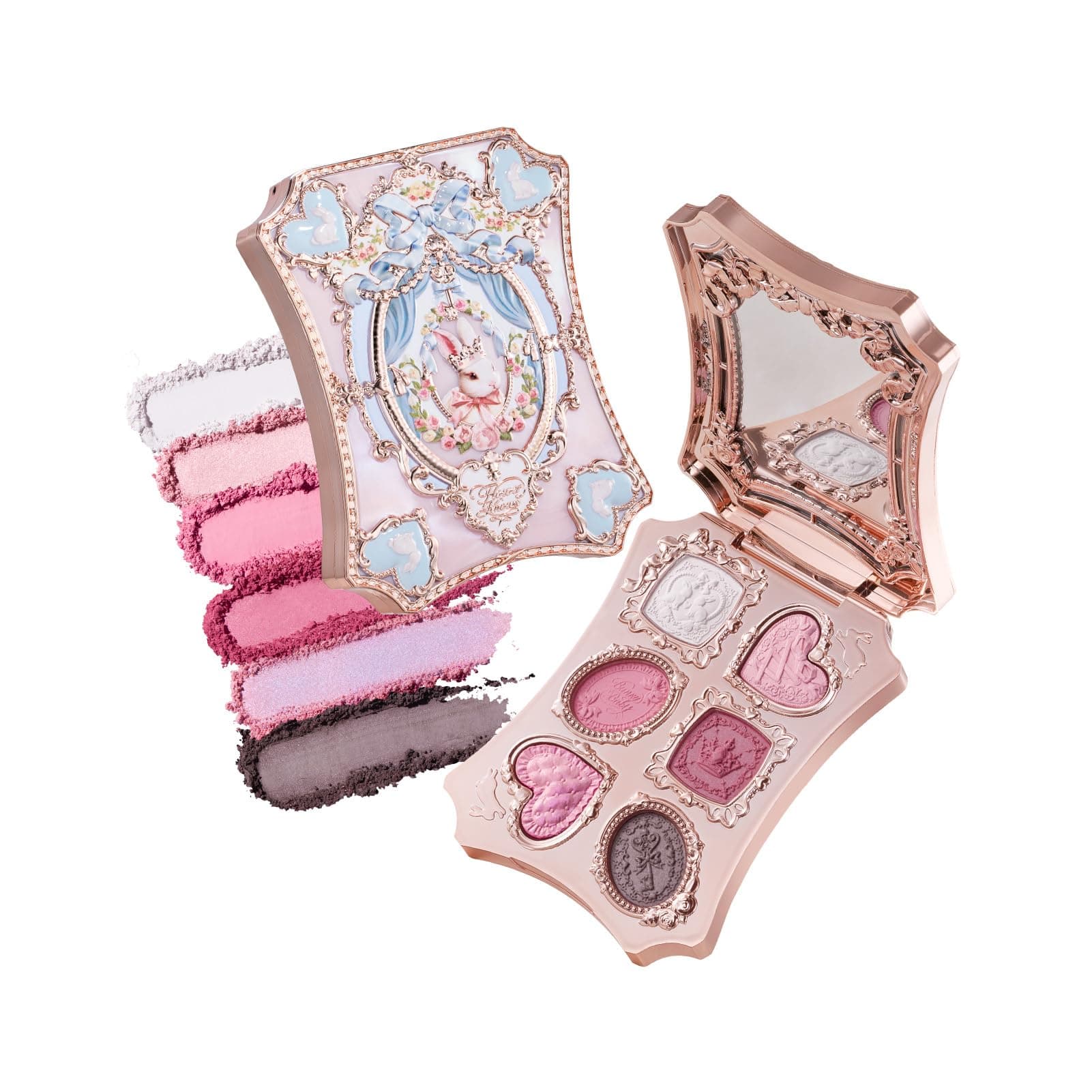 Flower Knows Bunny Garden 6-Color Makeup Palette,Berry Pink