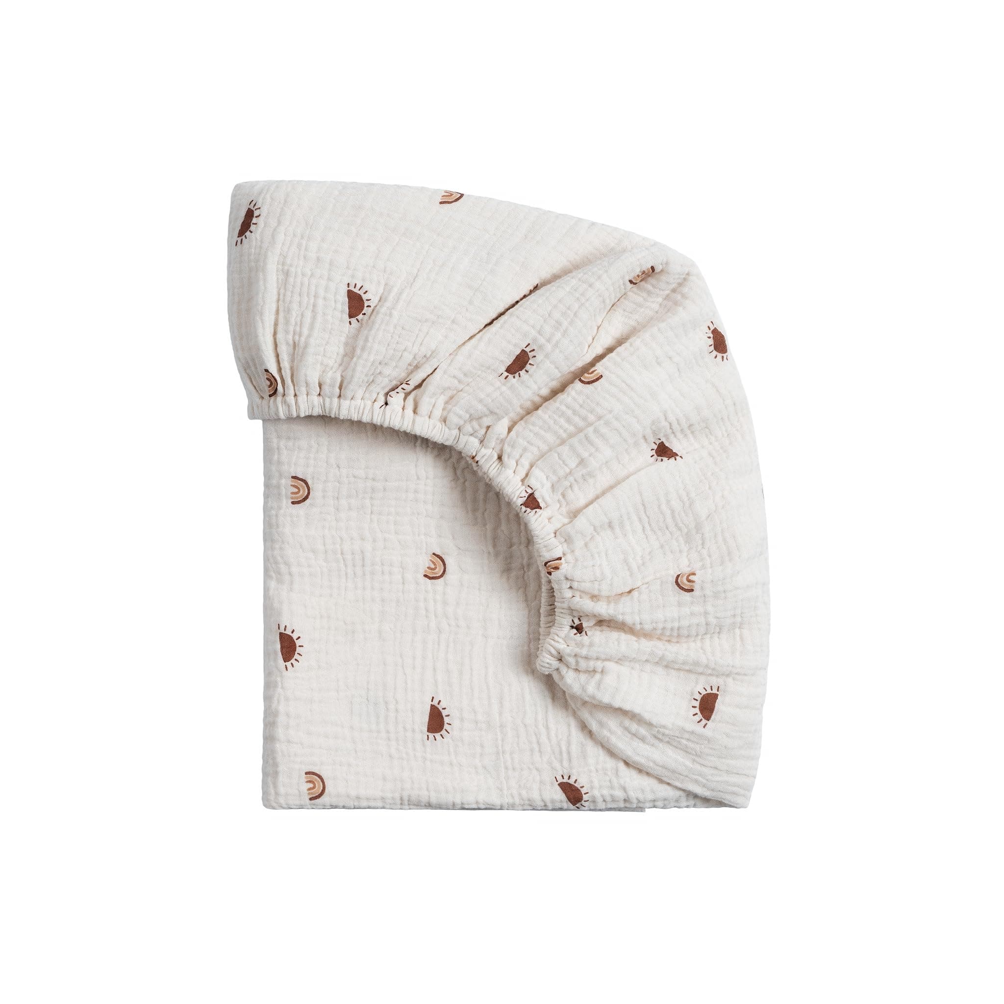 Meracorallo Muslin Pack and Play Fitted Sheet, 100% Cotton, Sun Rainbow