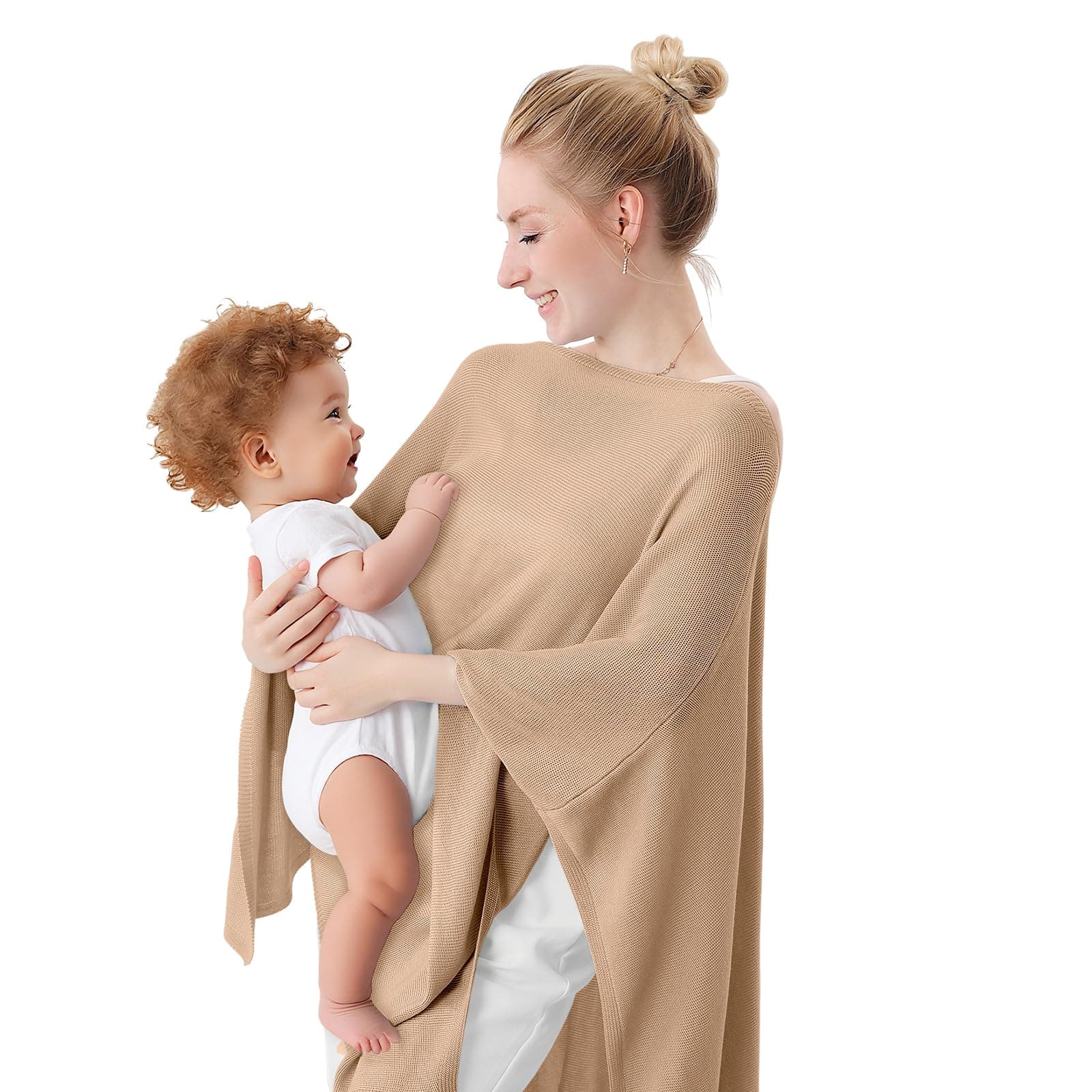 Pinuotu Breathable Lyocell Nursing Cover for Breastfeeding, 360° Privacy