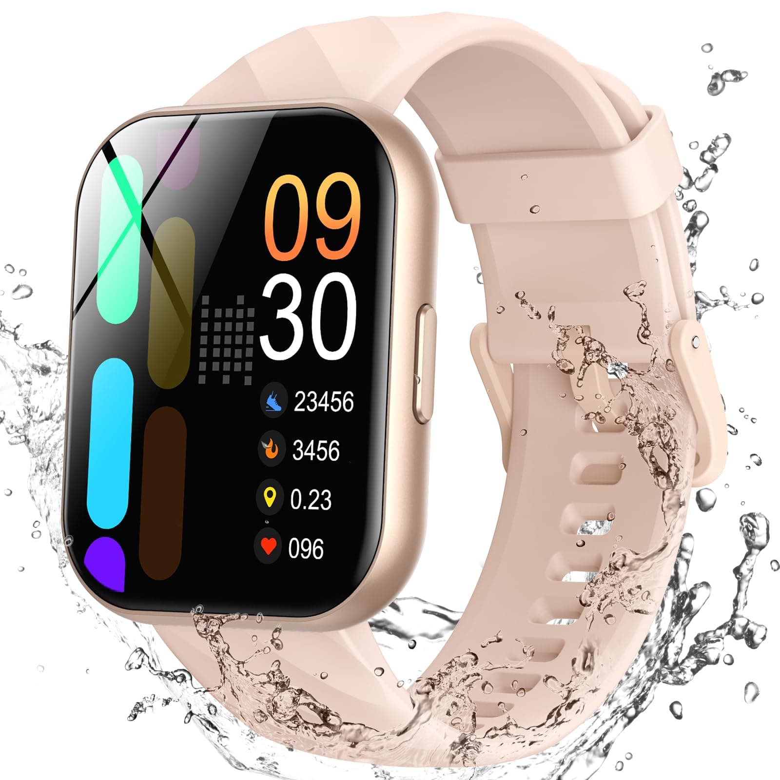Parsonver Smart Watch 5ATM Waterproof for Swimming, 1,8", Rose Gold