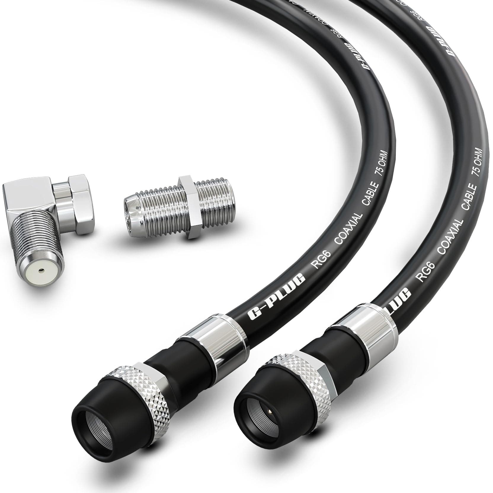 G-PLUG 100FT RG6 Coaxial Cable Extender 75 Ohm, F Connectors for TV Antenna