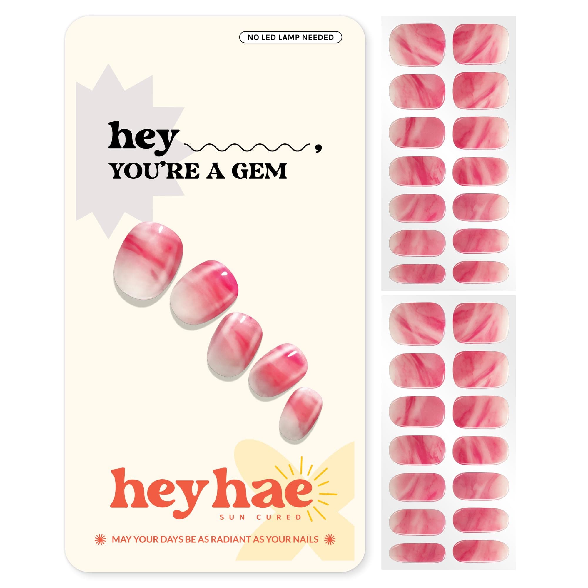 Heyhae Semi Cured Gel Nail Strips - Hey, You're A Gem