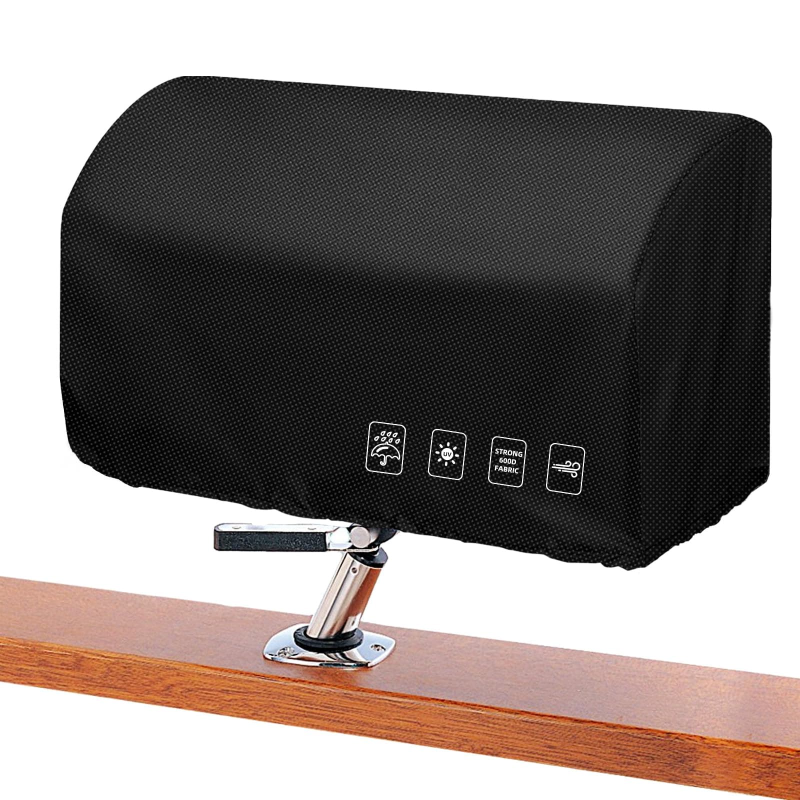 VWACBOAW Boat BBQ Grill Cover, Boat Grill Cover with Elastic Band, 600D Heavy Duty Oxford Fabric, for Gas Grill, Infra Red Grill, Wind-Proof/Rain-Proof/Anti-UV (23 * 15 * 15,Black)