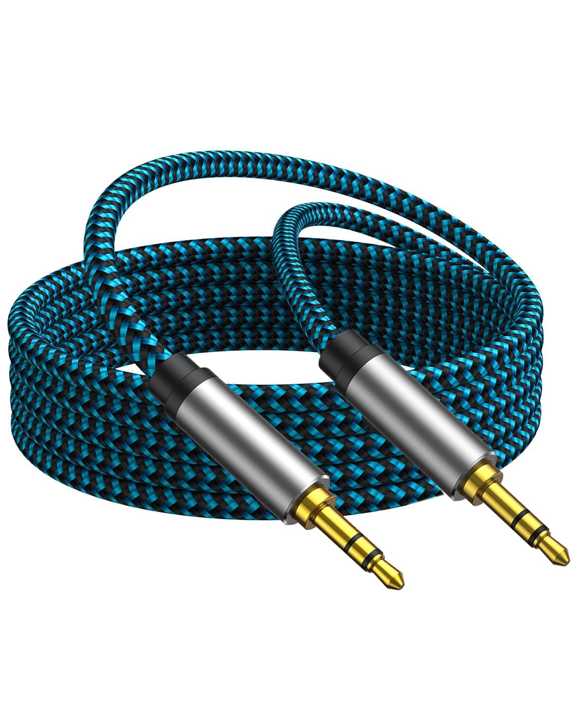 3.5mm Audio Cable 5ft, Nylon Braided Aux Cord for Car, Male to Male Auxiliary Headphone Cable, Hi-Fi Sound Stereo Wire Compatible with Speaker, Home Stereo, PC, Tablets