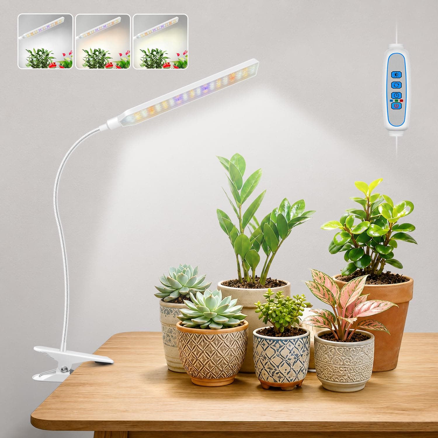Kullsinss Clip-on Grow Lights for Indoor Plants, 57 LEDs 10W Plant Light