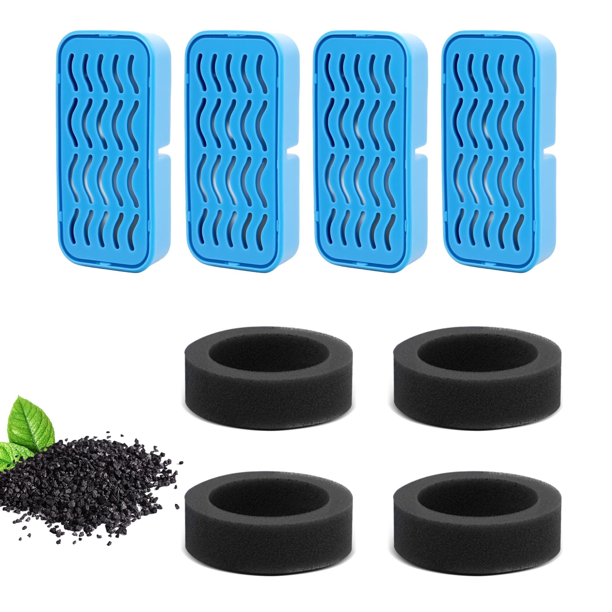 4-Pack Cat Water Fountain Filter Replacement Suitable with 108oz/3.2L Stainless Steel Cat Fountain, with Activated Carbon Filter, Multiple Filtration Isolates Floating Hairs