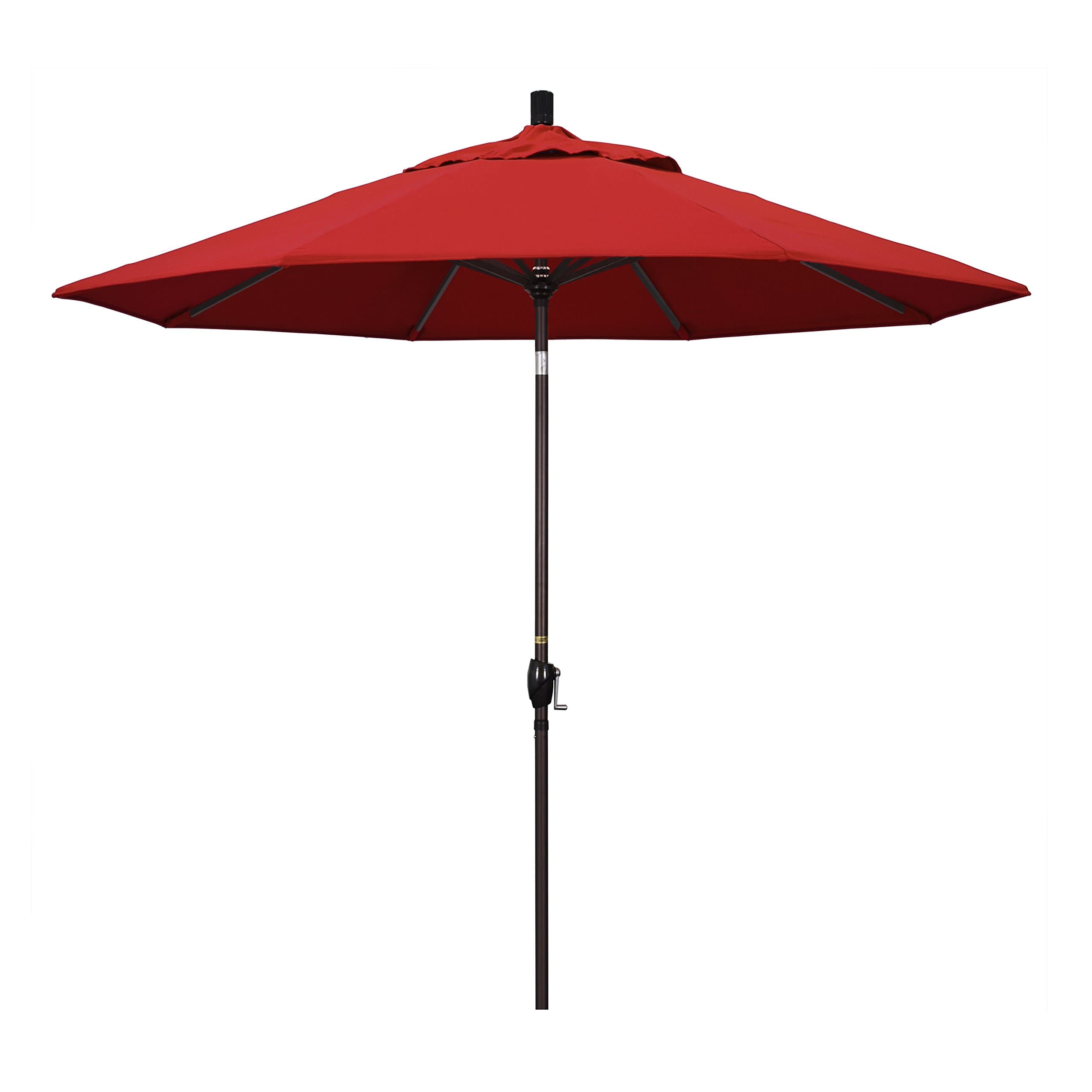 California Umbrella 9-Feet Aluminum Push Button Tilt Market Umbrella with Bronze Pole, Jockey Red