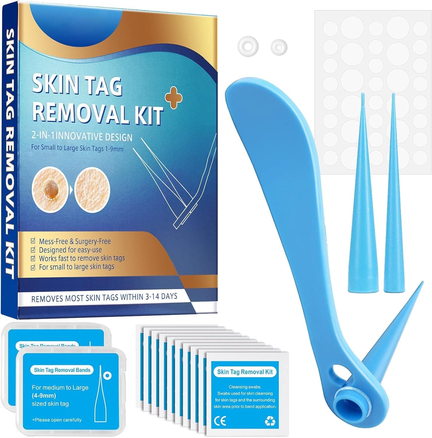 2-in-1 Micro Skin Tag Tool Kit for Men and Women - Fast, Easy, Painless for Small (2mm) to Medium (9mm) Tags - Safe for Most Parts