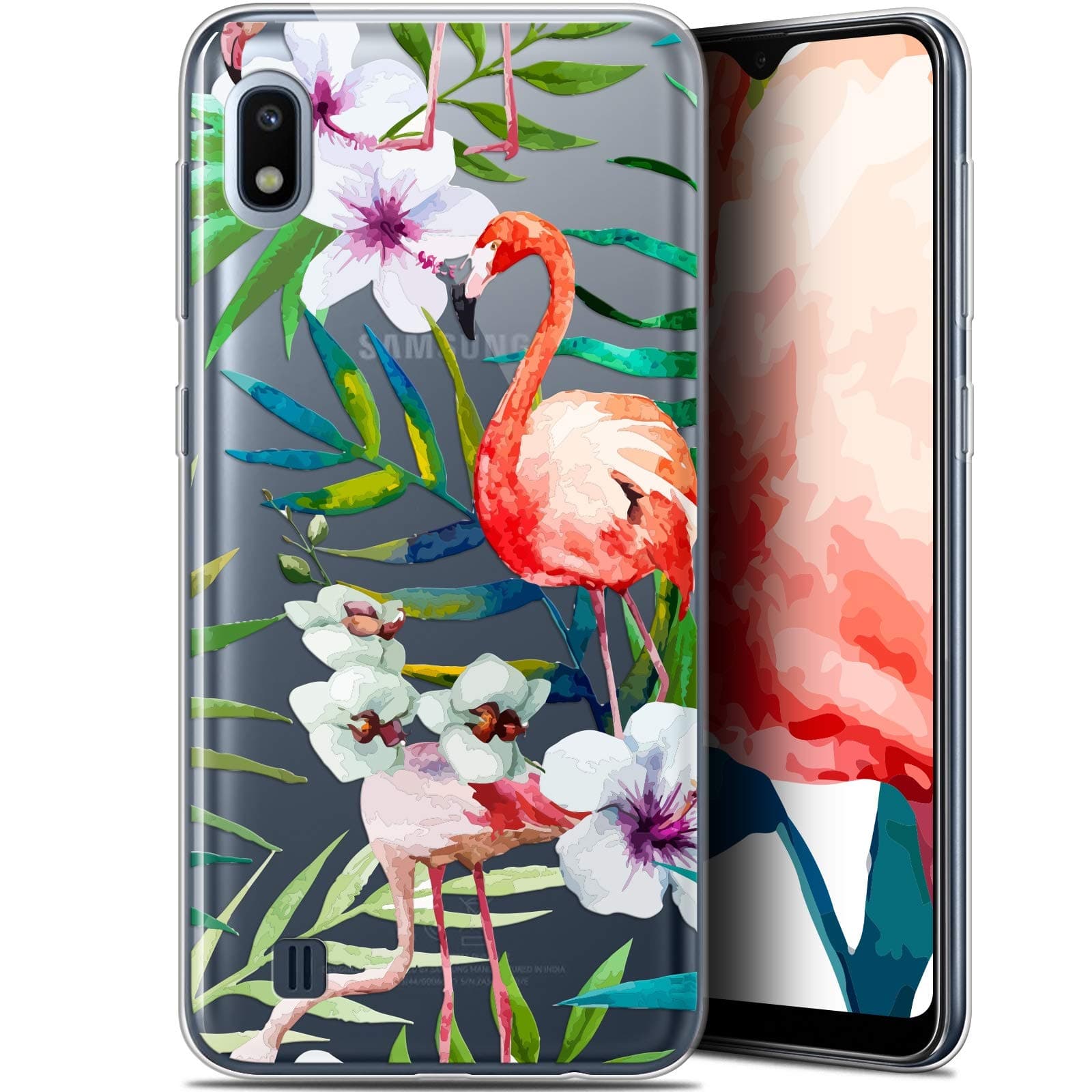 Case for 6.2 Inch Samsung Galaxy A10, Tropical Flamingo Design