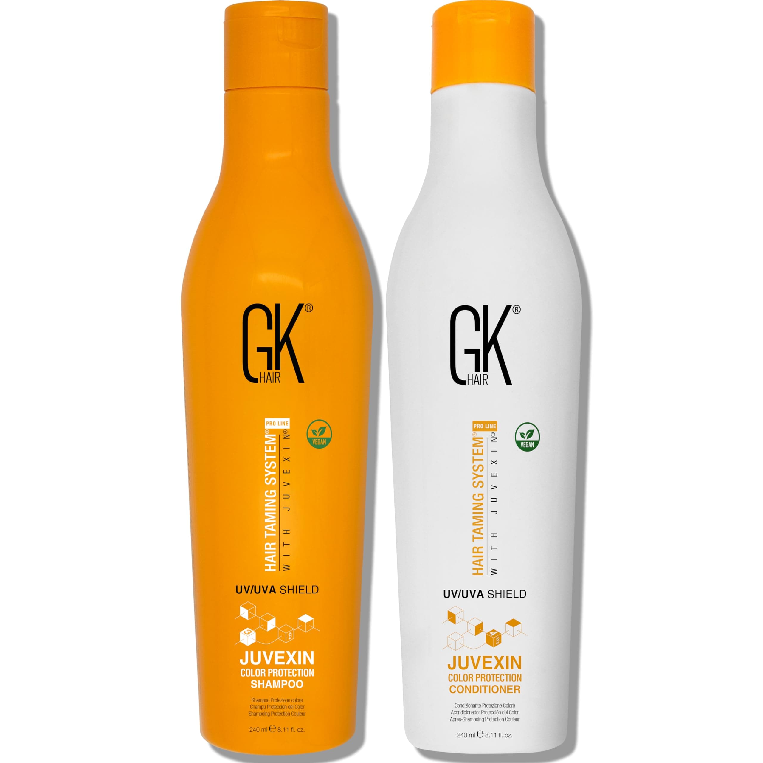 GK HAIR Global Keratin Colored Shield Shampoo and Conditioner Sets (8.11 Fl Oz/240ml) - Deep Cleansing Moisturizing Heat Shield Protection for Color Treated Dry Damaged Curly Frizzy Hair Sulfate Free