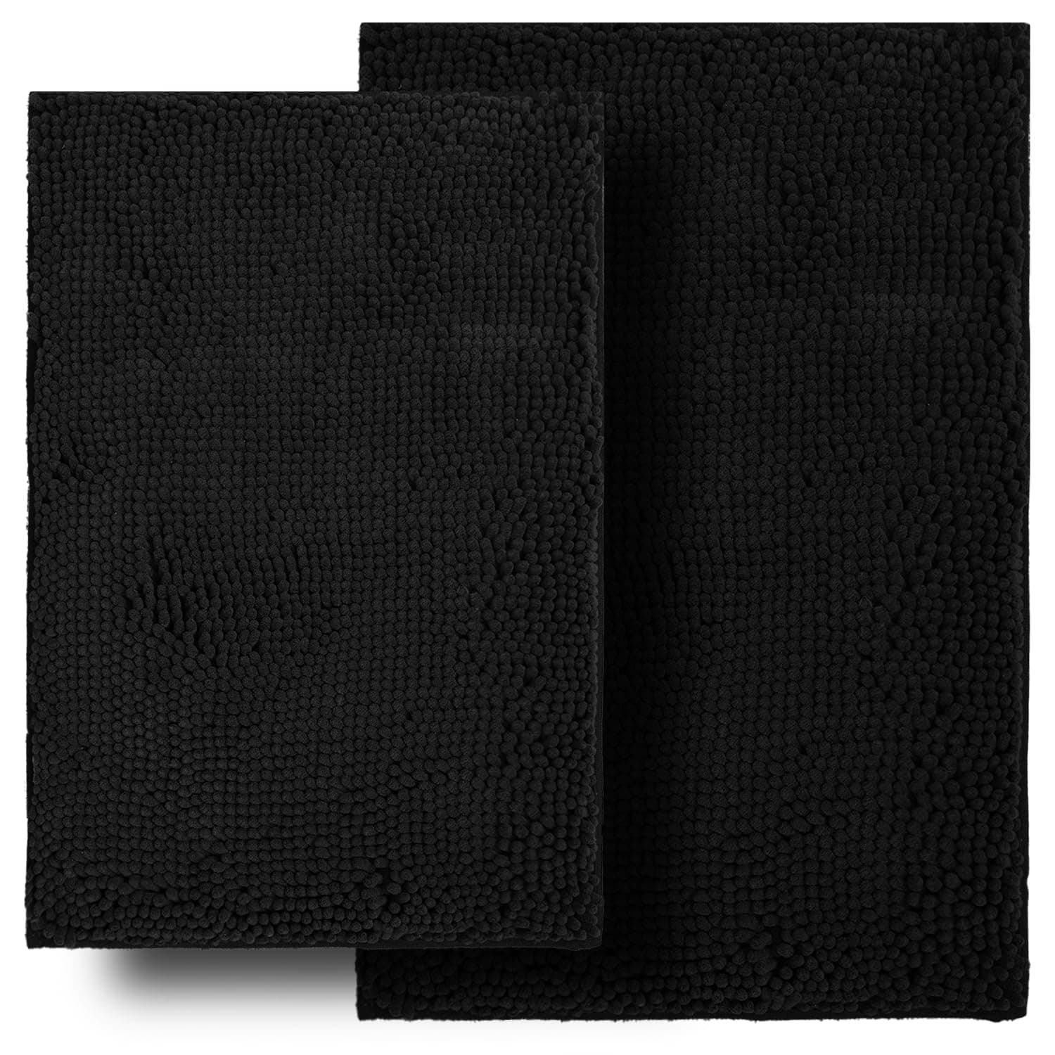 BOANKODU Bathroom Rugs Sets 3 piece (Black, Small)