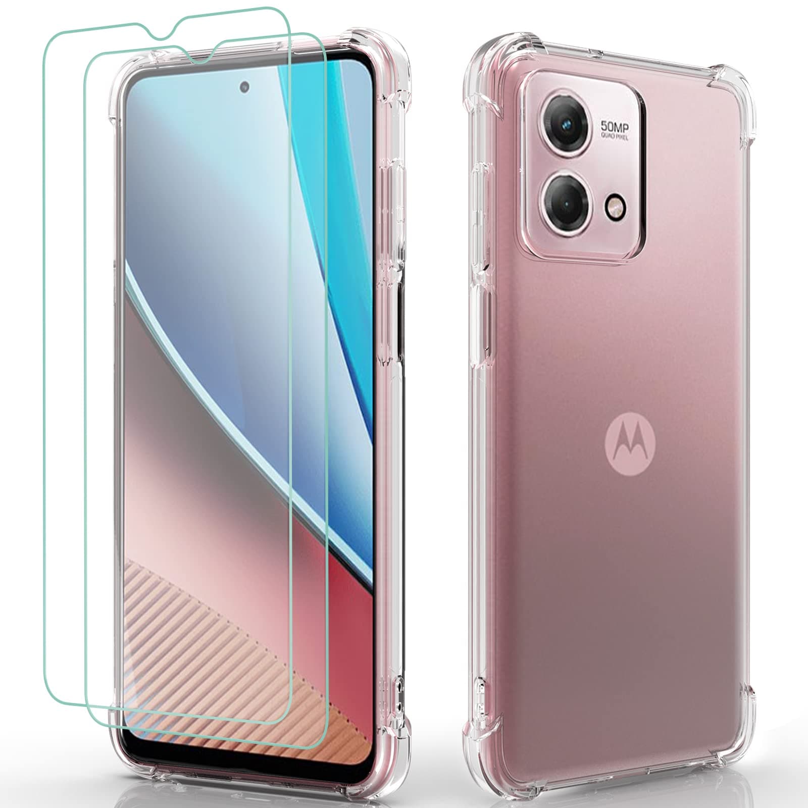 Osophter for Moto G Stylus 2023 Case: Clear Women Girls Boys with 2pcs Screen Protector Reinforced Corners TPU Shock-Absorption Flexible for Motorola Moto G Stylus(2023) Case-Clear