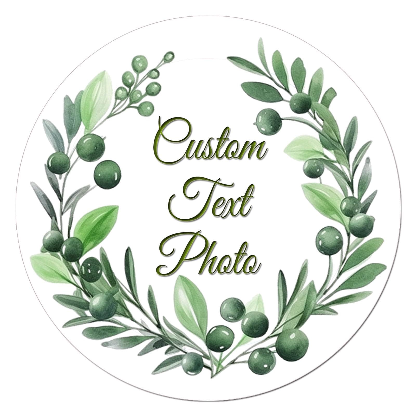 Personalized Floral Stickers, Round Waterproof Vinyl Custom Labels Stickers Personalized for Wedding/Business Logo/Business/Cups/Jar/Canning/Birthday/Etiquetas Personalizadas/Thank You Stickers