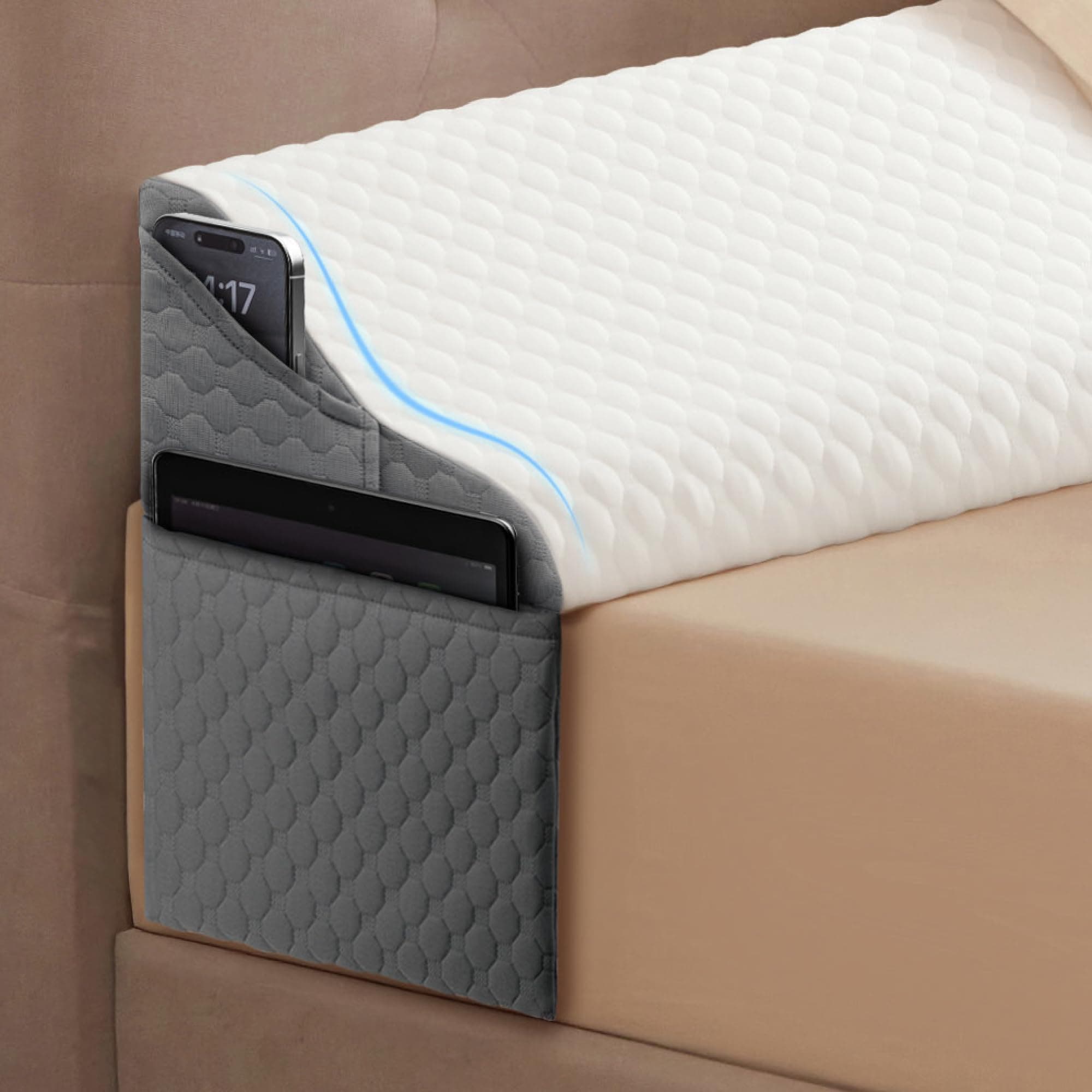 Simpledad King Size Wedge Pillow Headboard for Bed Gap Filler, Bed Wedge Pillow for Headboard Gap (0-8") Ergonomic Mattress Wedge Gap Filler for Stop Pillows, Phones & Items Falling Down(76"X10"X6")