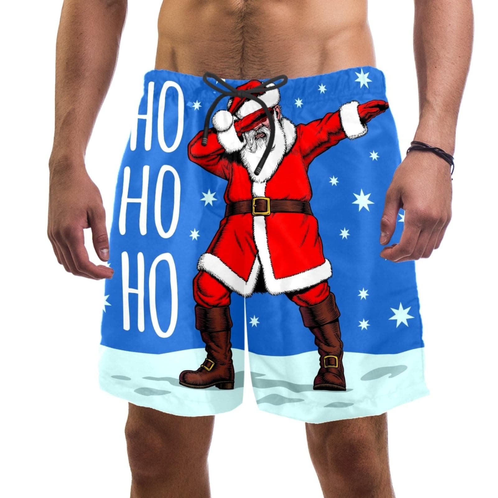 coosun Men's Dabbing Santa Claus Swim Trunks Quick Dry Beach Shorts Surfing Board Shorts Swimming Shorts XXL