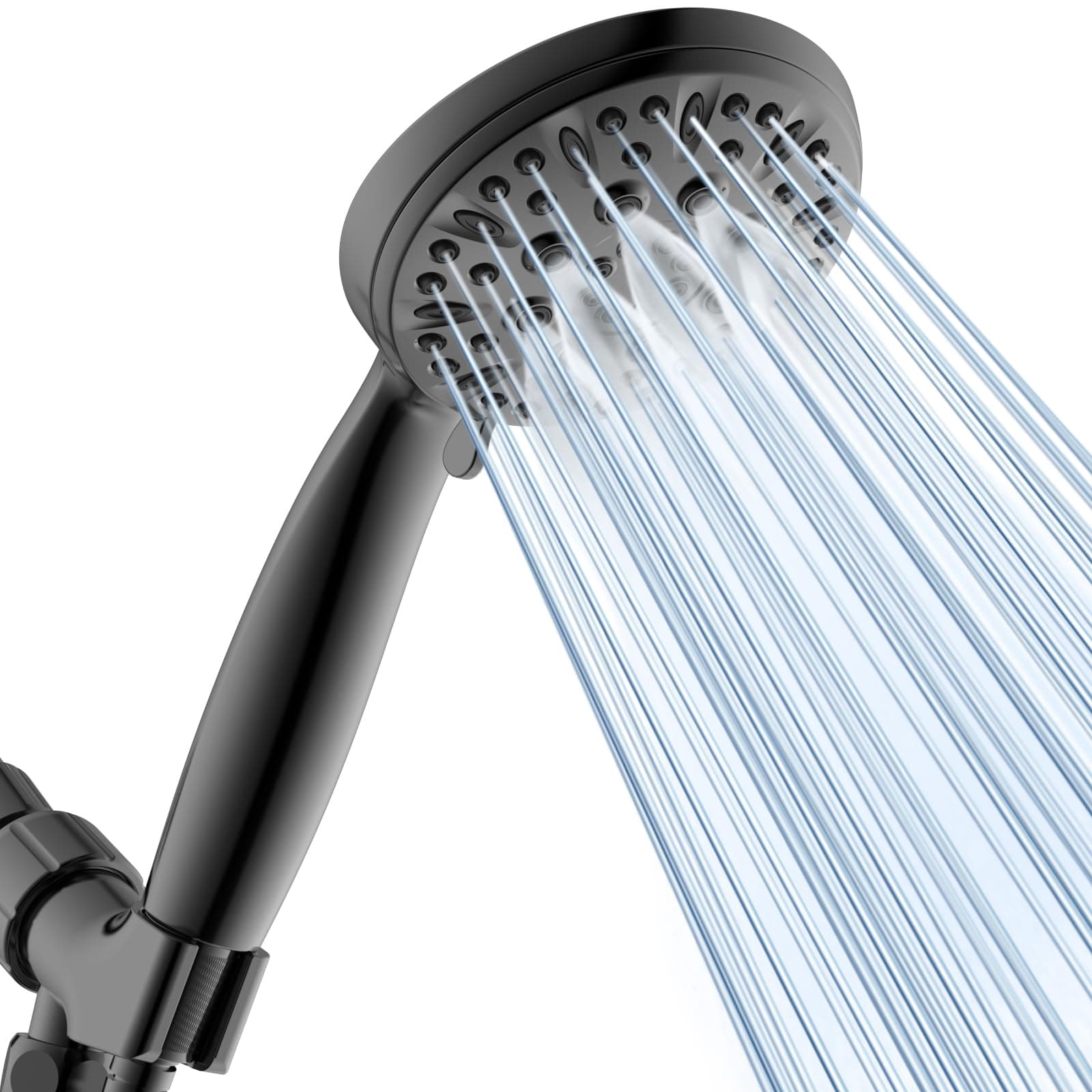 Matte Black Shower Head, 6 Spray Modes Handheld Showerhead