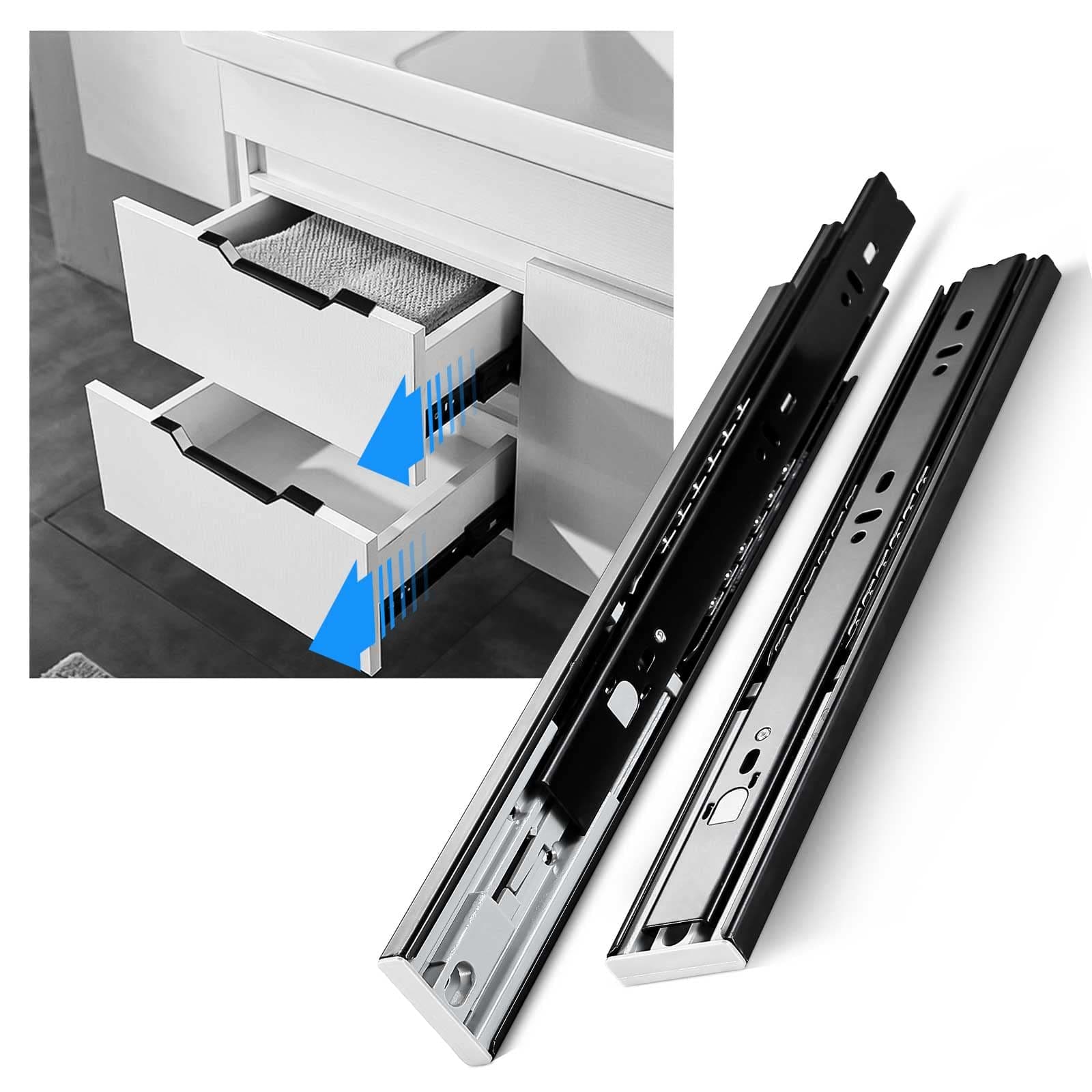 SHUHANG 20 Inch Push to Open Drawer Slides Ball Bearing 100LB 1 Pair