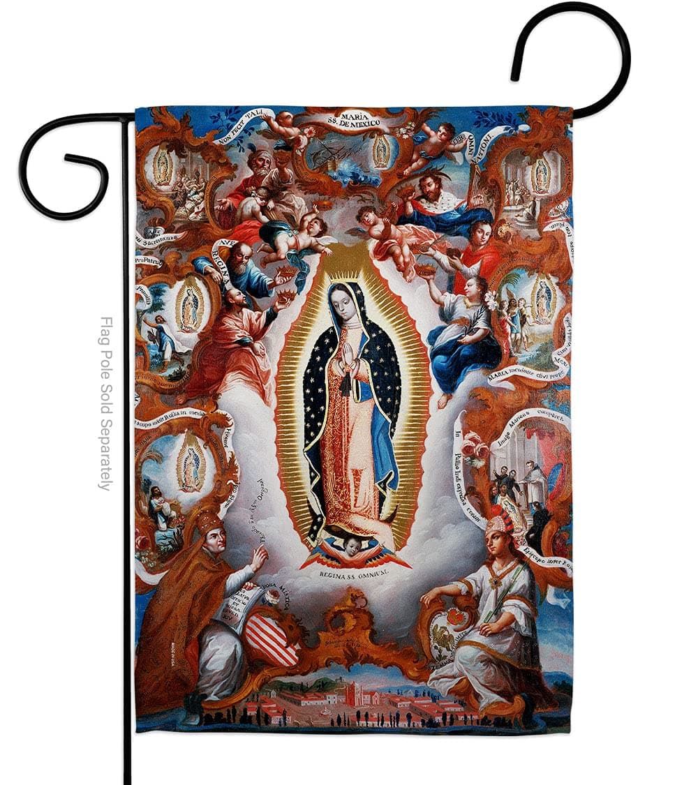 Ornament Collection Virgin of Guadalupe Garden Flag Religious Faith Hope Grace Peace Dove Christian Religion Easter House Decoration Banner Small Yard Gift Double-Sided, Made In USA