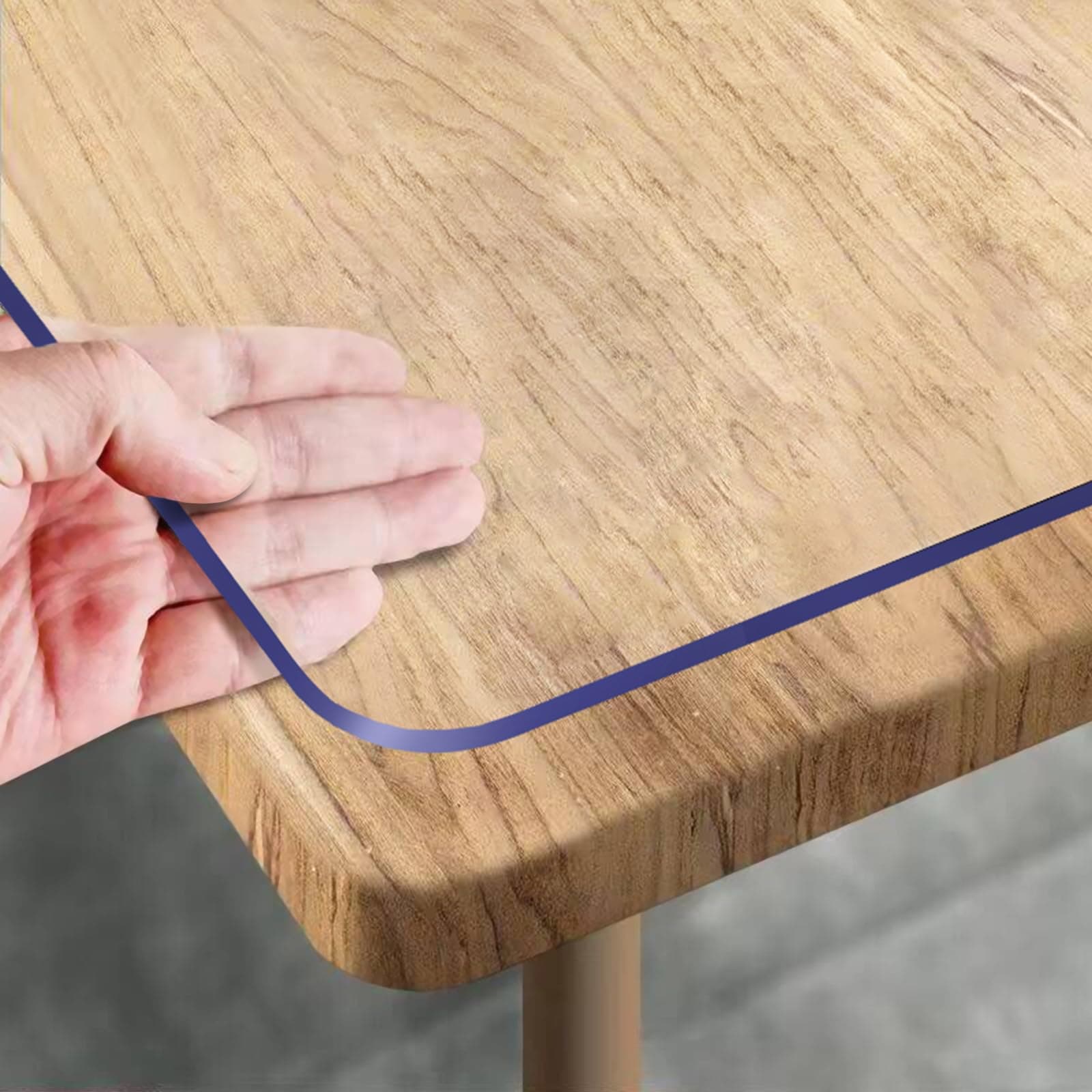 Royhom Clear Table Cover Protector 30 x 30 Inch, 1.5mm Thick Plastic Table Cover, Waterproof, Easy to Clean, Transparent PVC Desk Protector Mat for Dresser, TV Cabinet, Dining Room