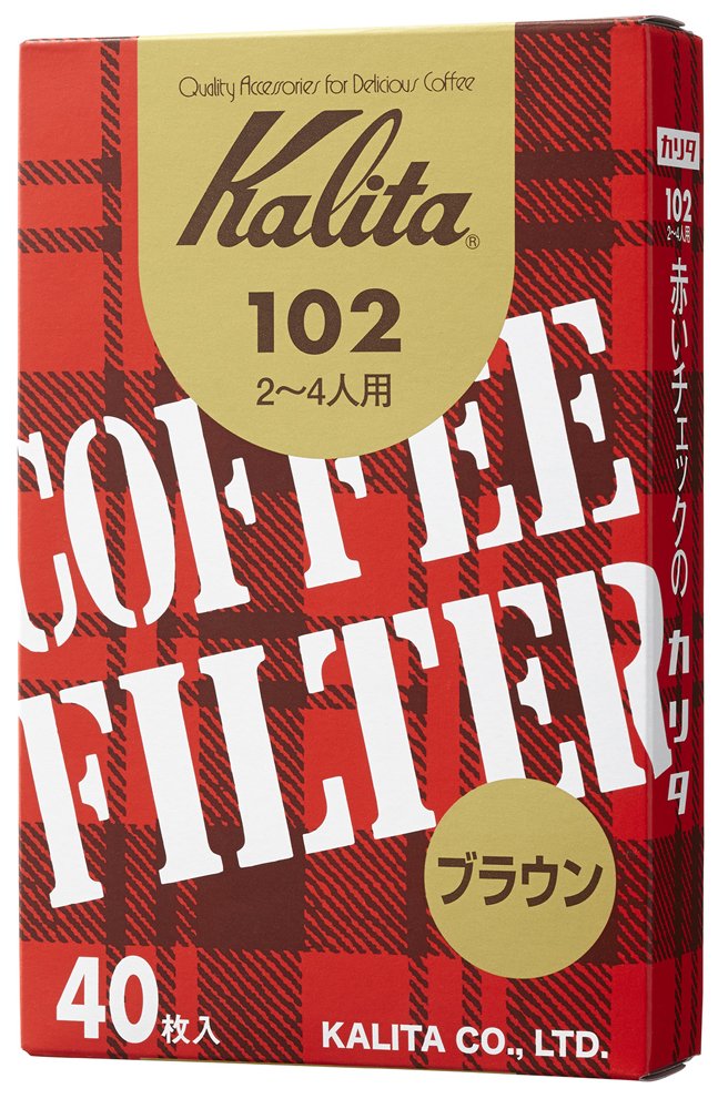 Kalita #13143 Coffee Filter, 102 Filter Paper, Boxed, for 2-4 People, 40 Sheets, Brown