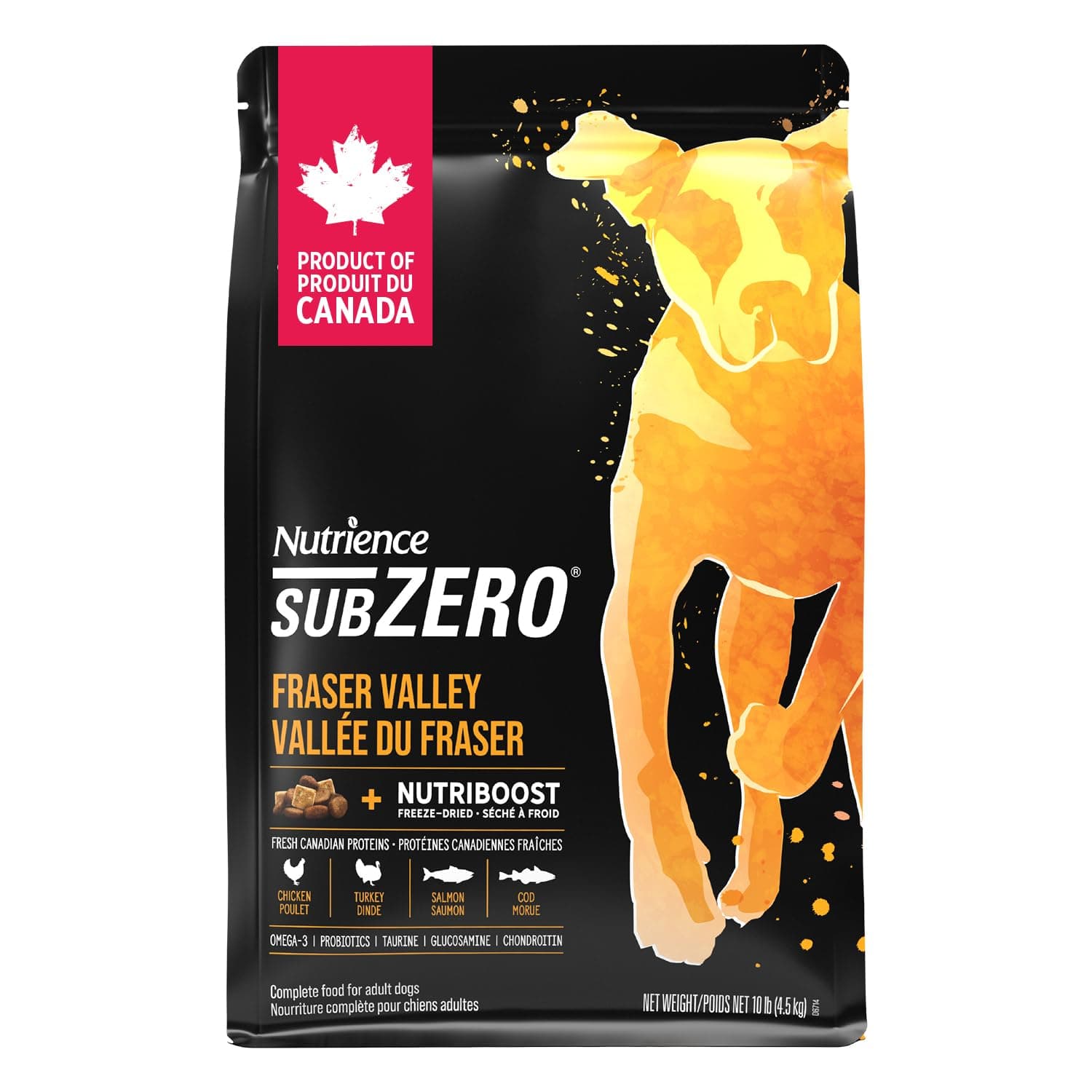 Nutrience Grain Free Subzero Dog Food, 4.5kg (10 lbs), Canadian Fraser Valley, Dry Dog Food, High Protein Kibble, Nourriture Pour Chien, Manger Pour Chien