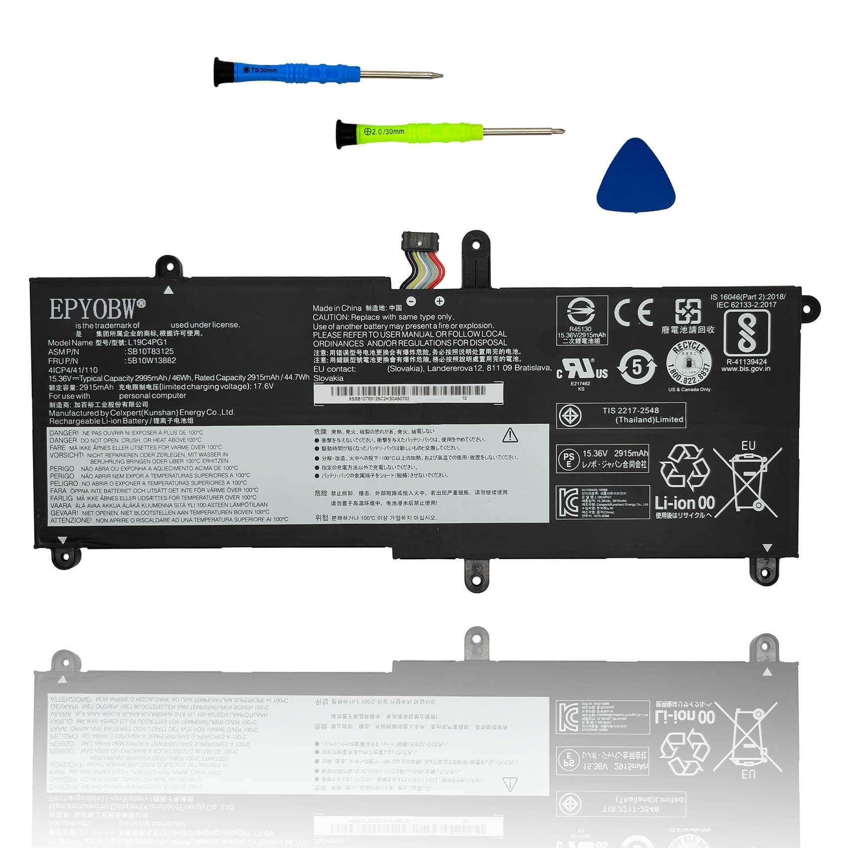 EPYOBW L19C4PG1 Laptop Battery 46Wh Compatible with Lenovo ThinkPad 11E Yoga Gen 6th 20SE 20SF Series SB10T83125 5B10W13882 L19M4PG1 SB10T83124 5B10W13881