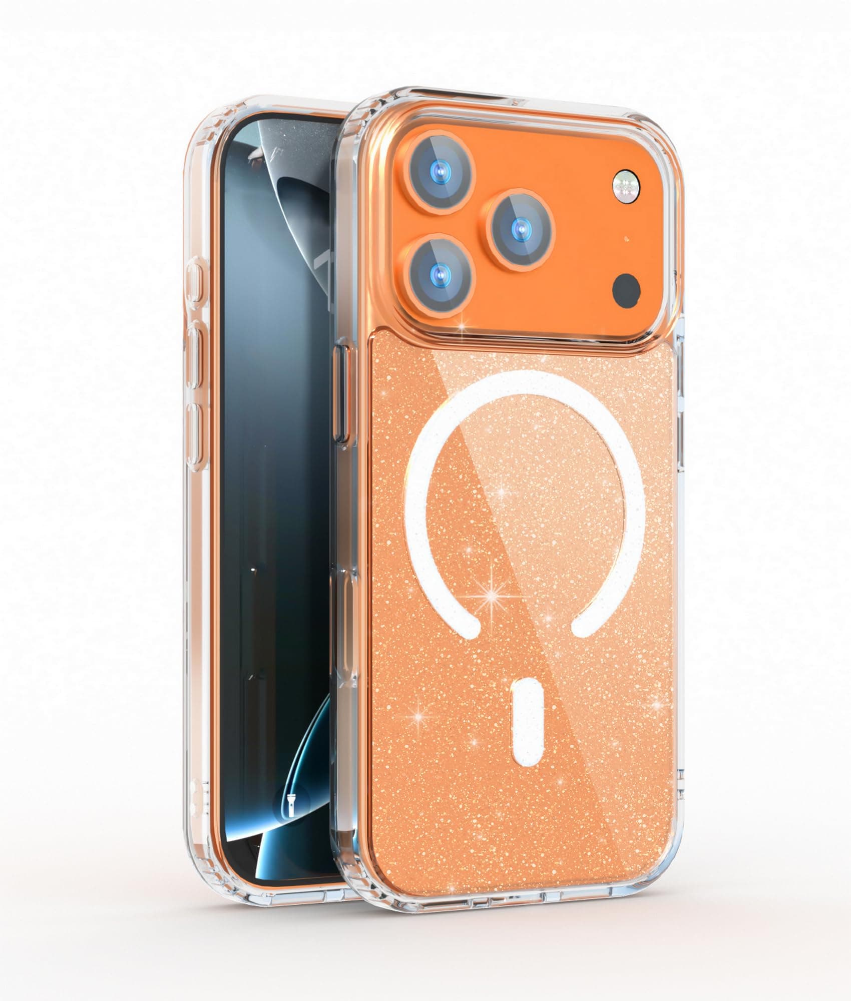Xfilm Classic Hybrid Clear Case for iPhone 17 Pro Glitter | MagSafe Compatible | Military-Grade Protection