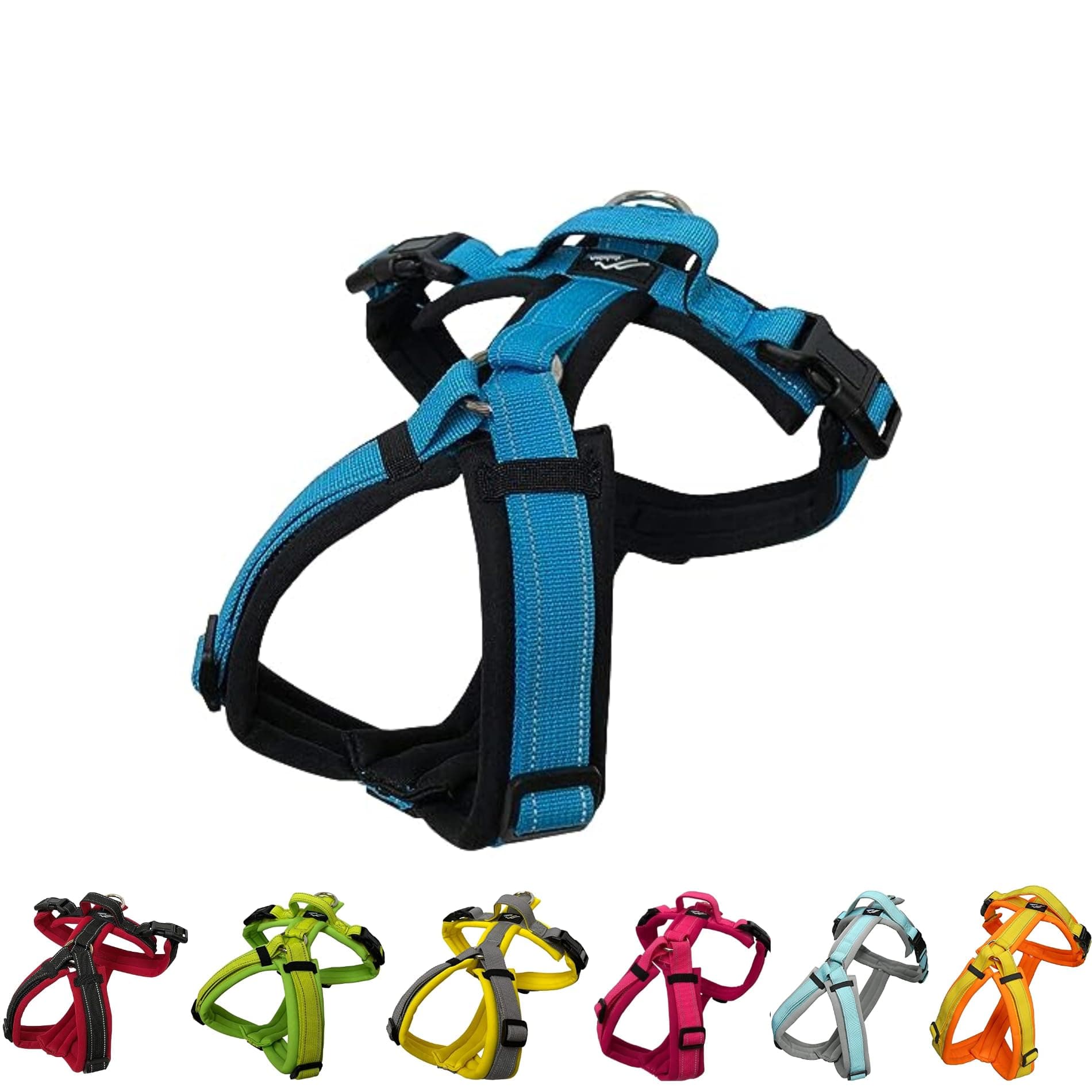 Hakusan Zero Harness, Burden Reduction, Dog Harness, Adjustable Size, Easy to Put on and Take Off, Reflective Material, Lightweight, Breathable, Handle, Nameplate, XX, Black, Turquoise
