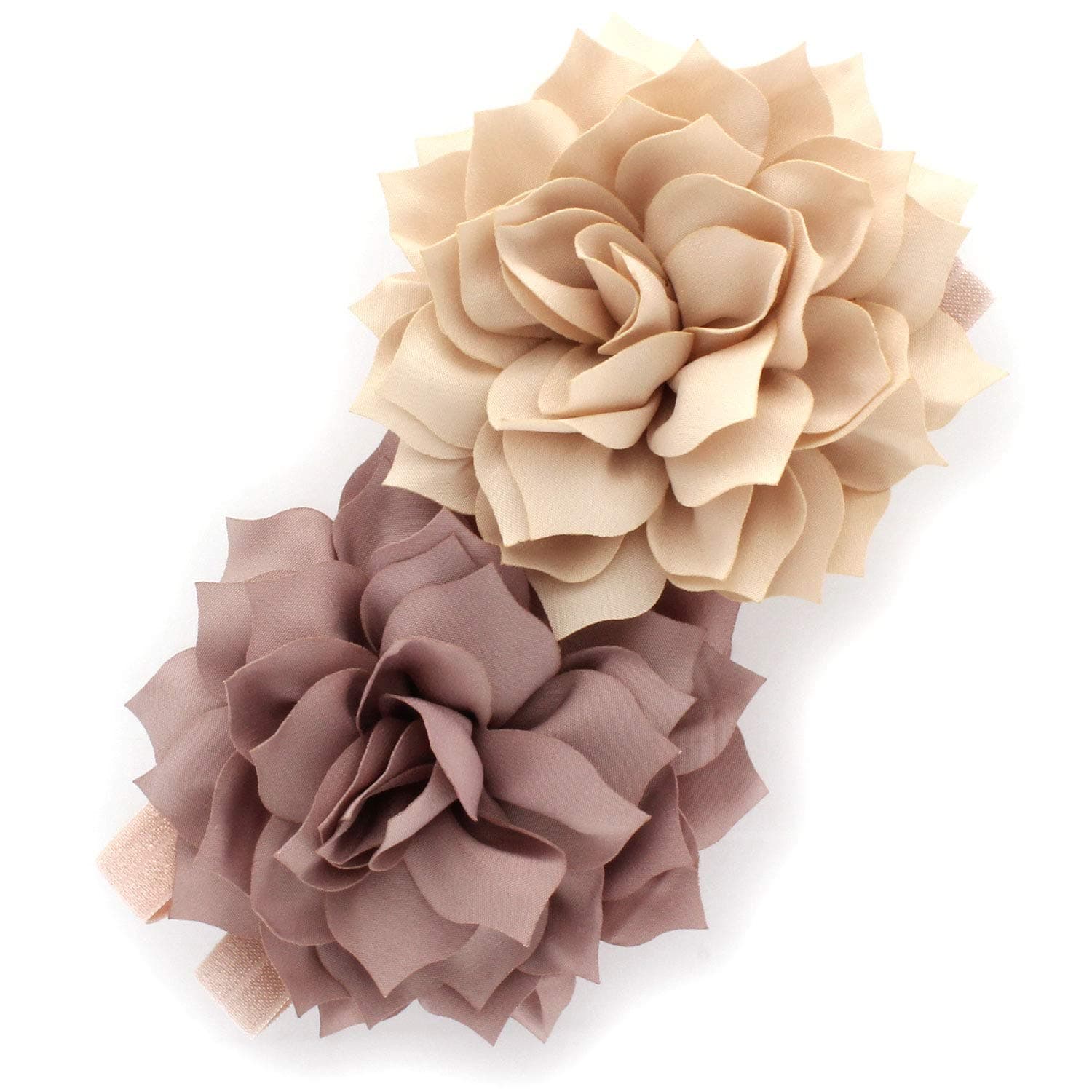 My Lello Baby Petal Flower Headbands Mixed Colors 2-Pack (Champagne/Taupe)