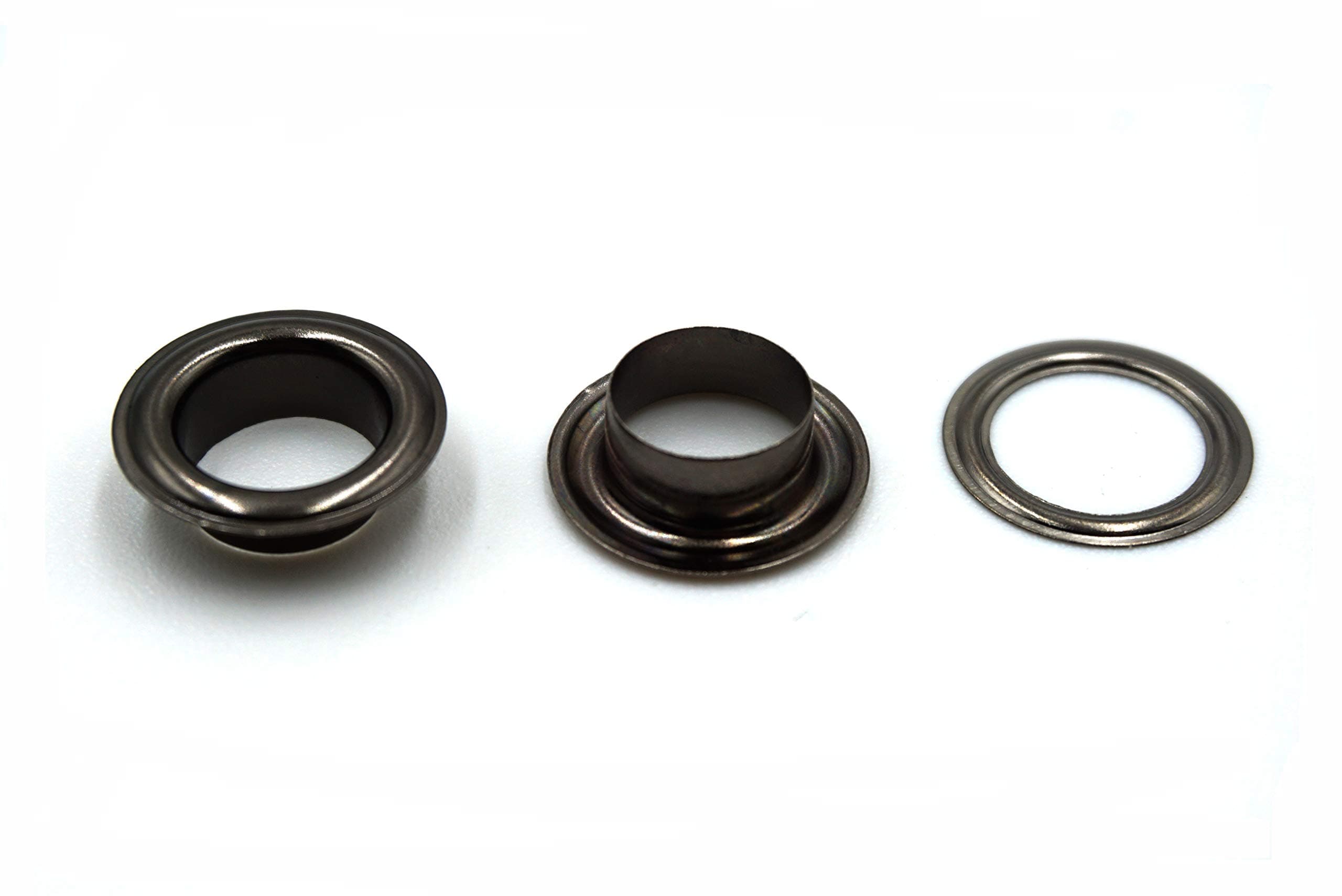 Inton Solid Brass Grommets Eyelets (3/8(10x16.5), Gun Black) by Inton