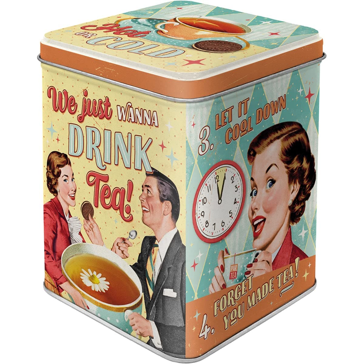 Nostalgic-Art Retro Teedose Tea & Cookies Together-Nostalgia Gift Idea, 100 g, Vintage Design