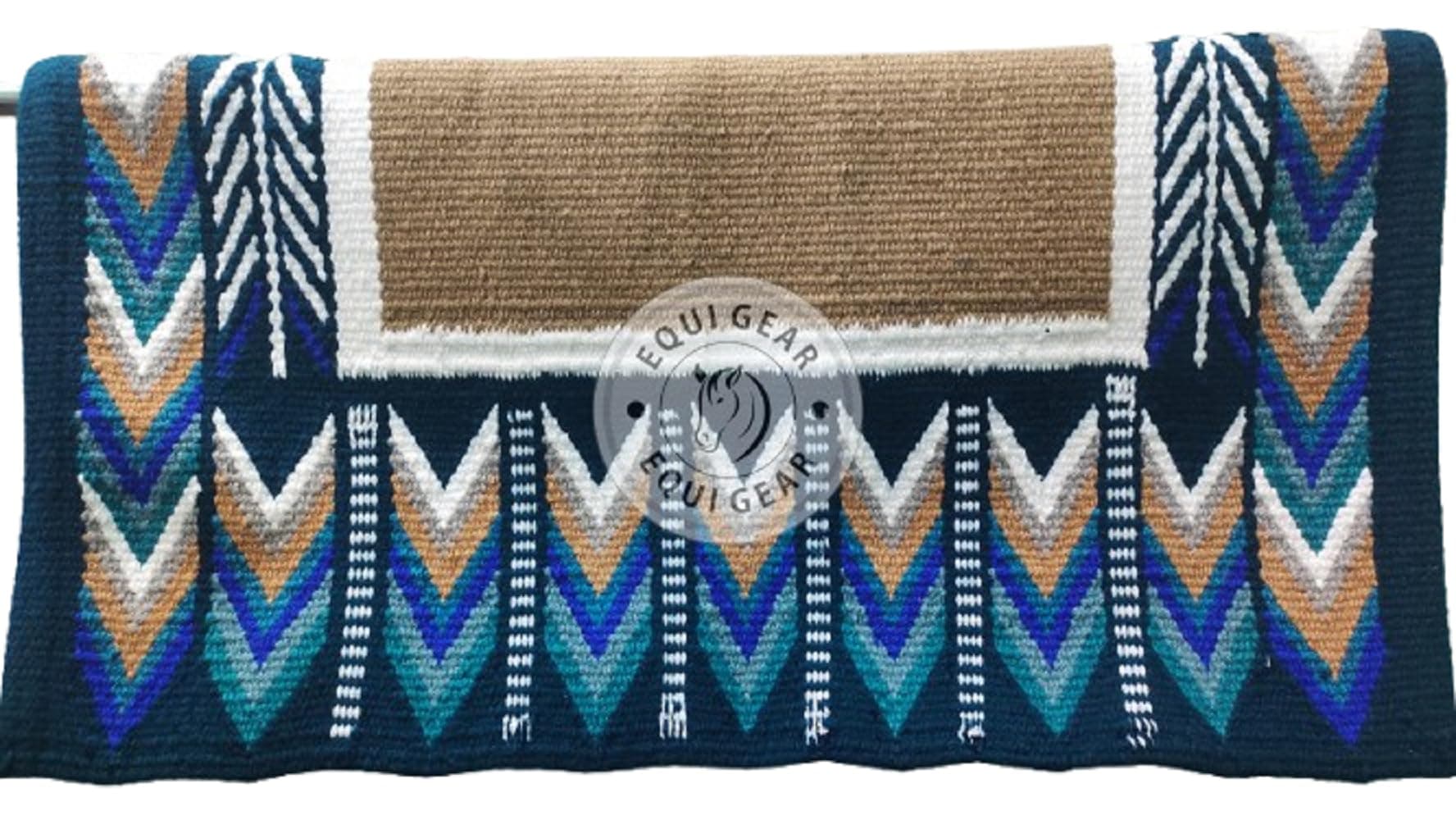 EQUIEMPRESS Western Ranch Saddle pad/New Zealand Wool Horse Western Saddle Blanket Top Wool Pad Sensor Flex (Customization Available) AN-371 (34" x 42")