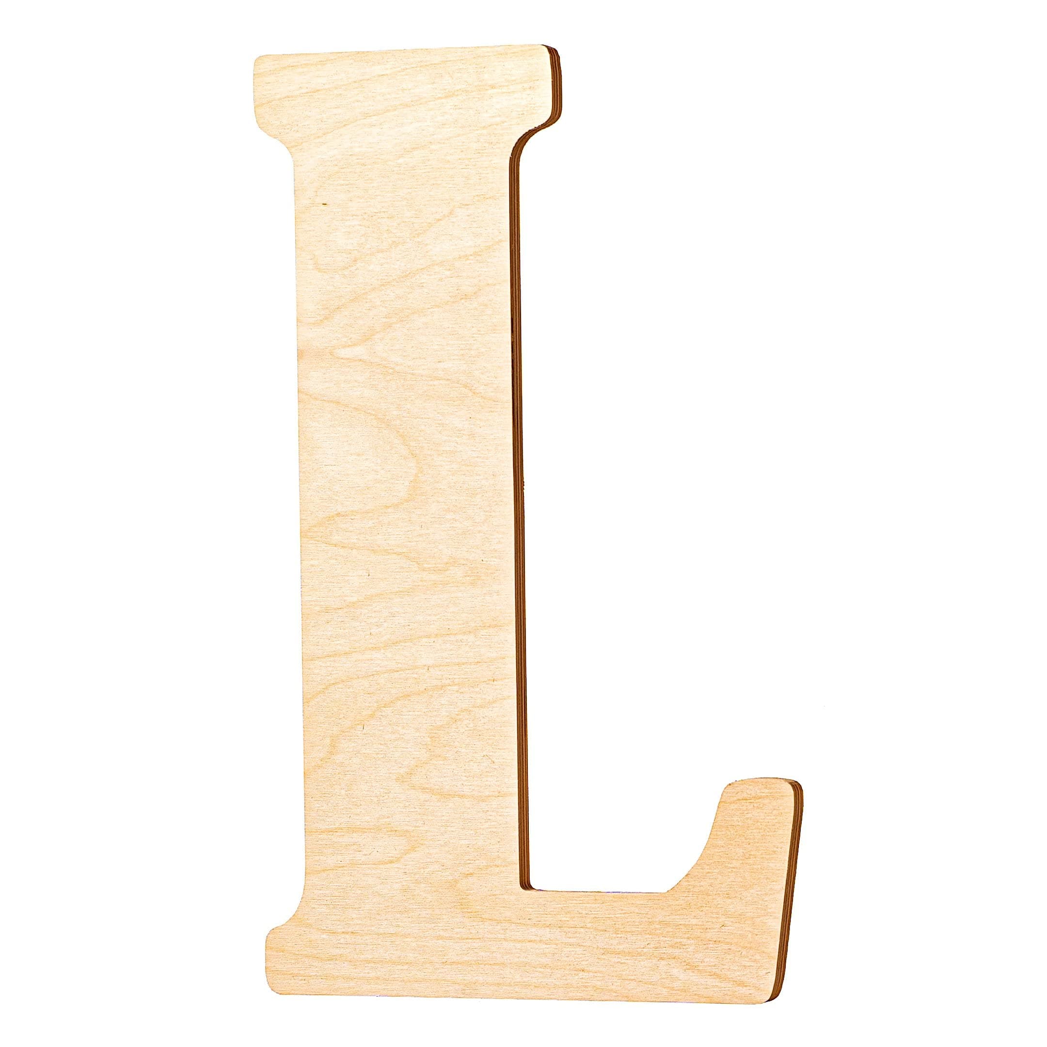 18in Vintage Style Wooden Letter Monogram for Home Décor - Unfinished Vintage Wood Letter Large Initials for Bedroom or Kitchen, Wall Decor above Baby Crib, Nursery or Teen Room - "Letter L"