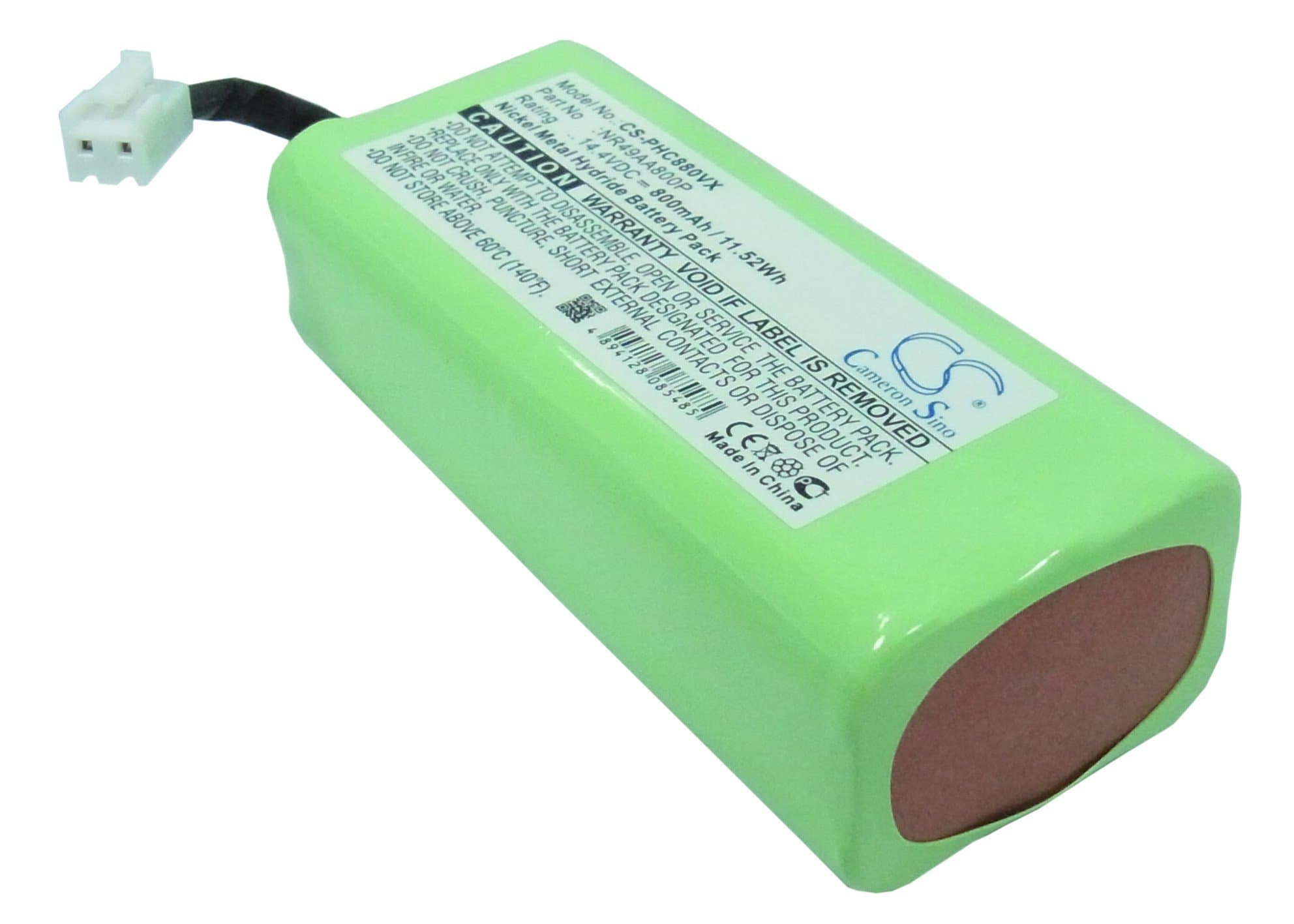 800mAh Replacement Battery for Philips FC8800, FC8801, FC8802, NR49AA800P, Taurus Robot Aspirador Striker Slim, Striker Slim 079748