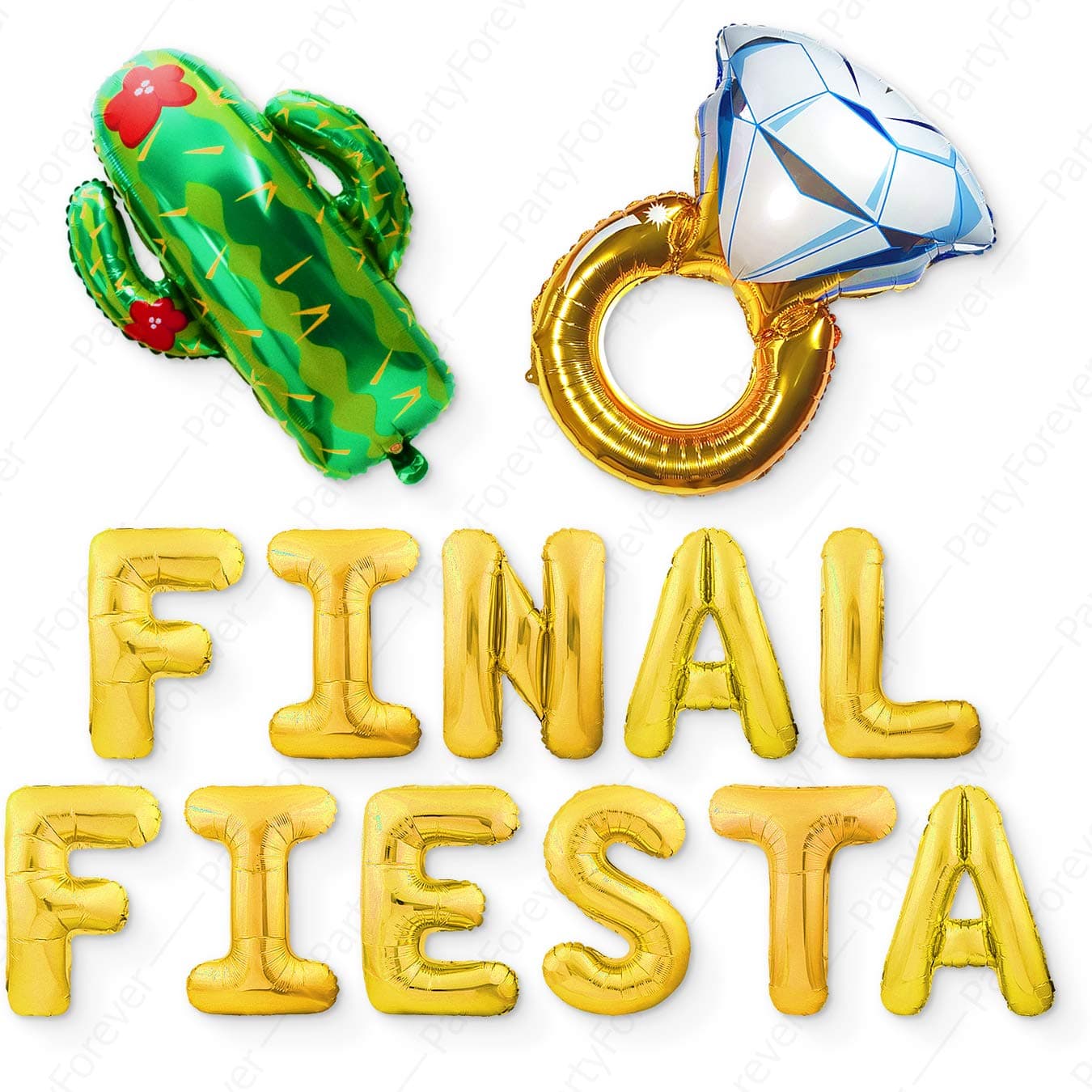 Big Gold Final Fiesta Balloons Bachelorette Party Decorations Kit - Bridal Shower Party Balloons & Supplies - Hen Party Decorations Set