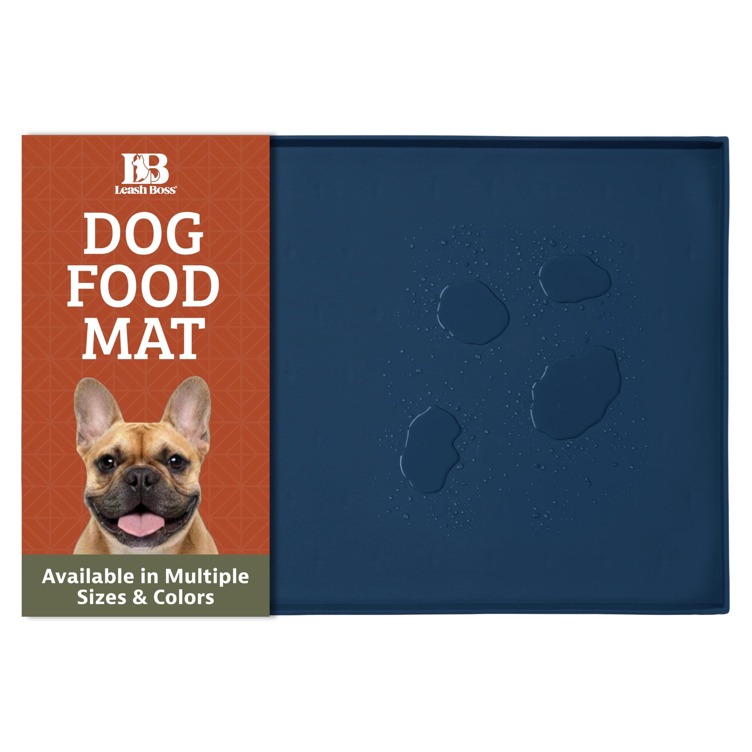 Leashboss 2 Pack Dog Food Mats for Food and Water Bowls, Thick Waterproof Silicone Pet Feeding Mat for Floors, Extra Tall Raised Edges, Cat and Dog Placemat for Floors, Dishwasher Safe