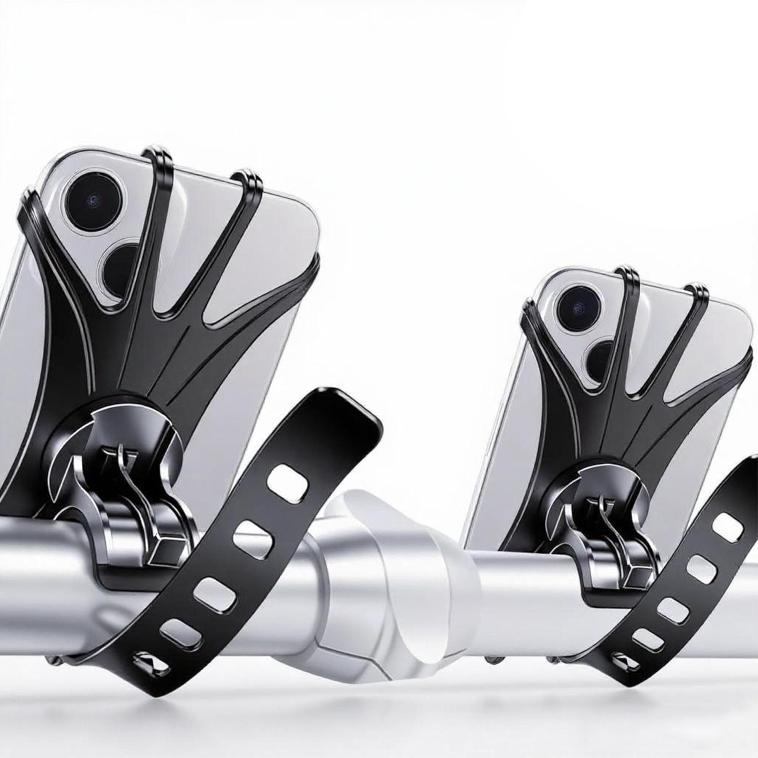 YTDSUP 2026 Bike Phone Mount 2 Pack, for 360 Rotation Silicone Holders for iPhone and Samsung, Adjustable Up to 4" W x 6.7" L Phones, Easy Install - Black Upgraded Universal Bike Cell Phone Holder
