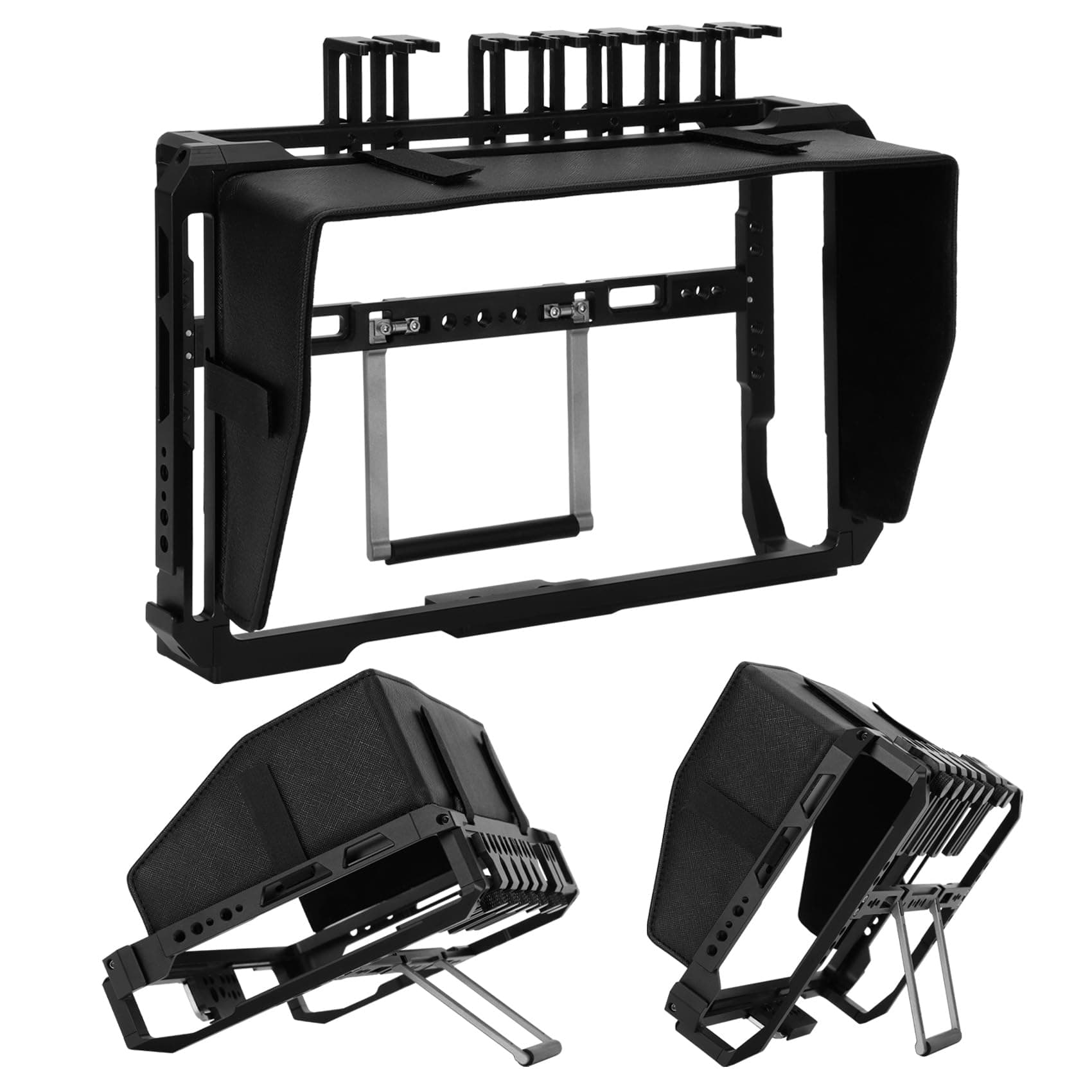 Extreme Cage Compatible with YoloBox Extreme, Precision Aluminum Protective Cage with 180°Adjustable Stand, 7 Adjustable Cable Clamps Design, Precision CNC Machining & Removable Protective Cover
