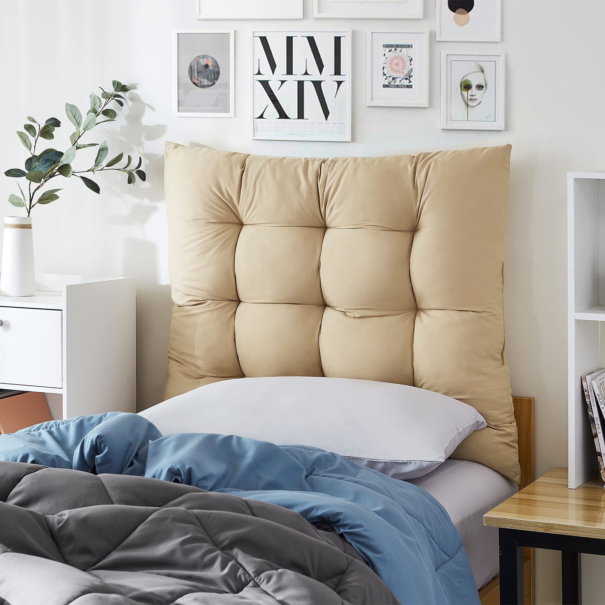 DormCo Rainha - Puffy Tufted College Headboard - Gold